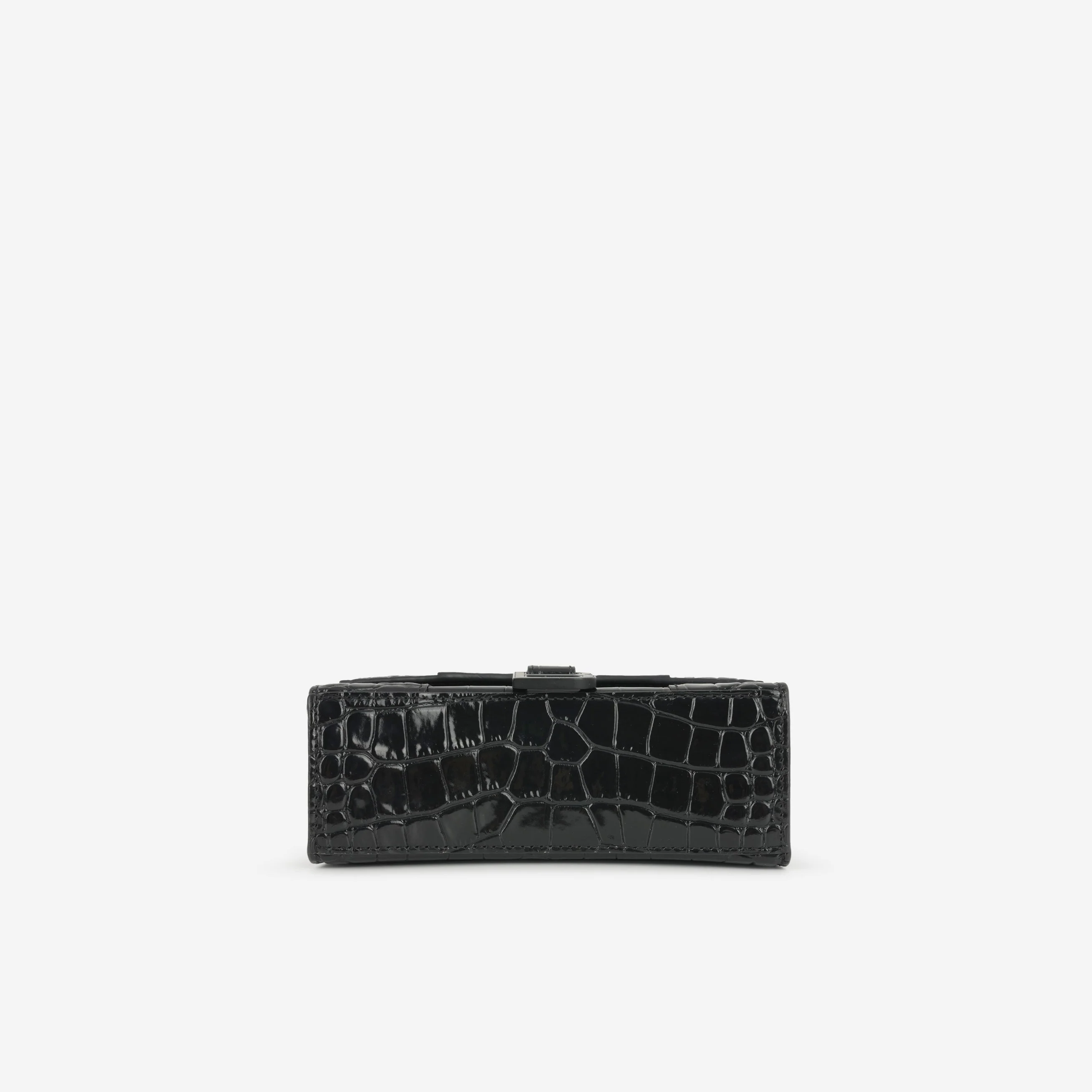 Balenciaga XS Hourglass - Black Croc Embossed Calfskin | Black Hardware - Image 4