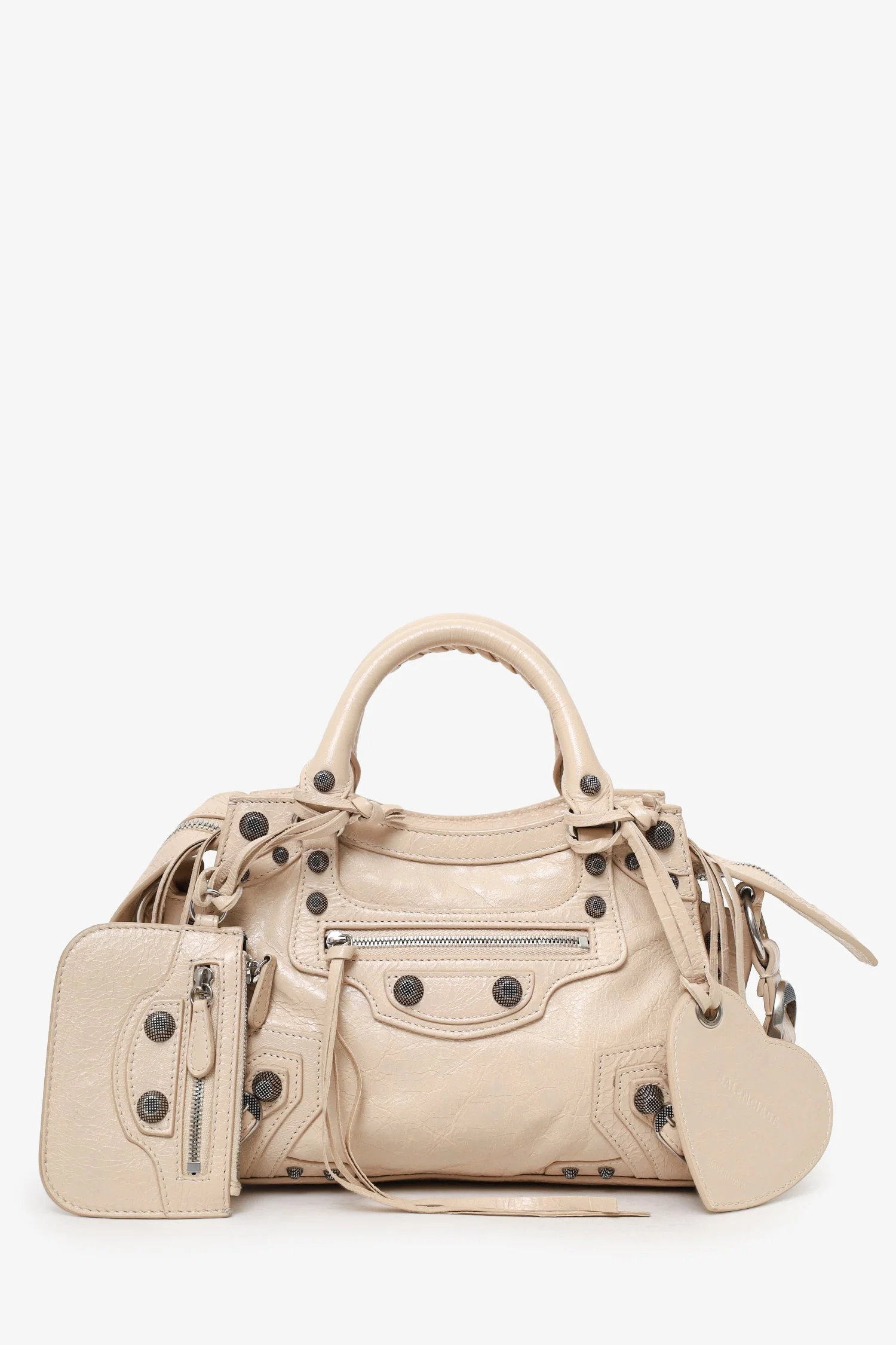 Balenciaga Beige Arena Leather Small Neo Le Cagole Classic City Bag - Image 5