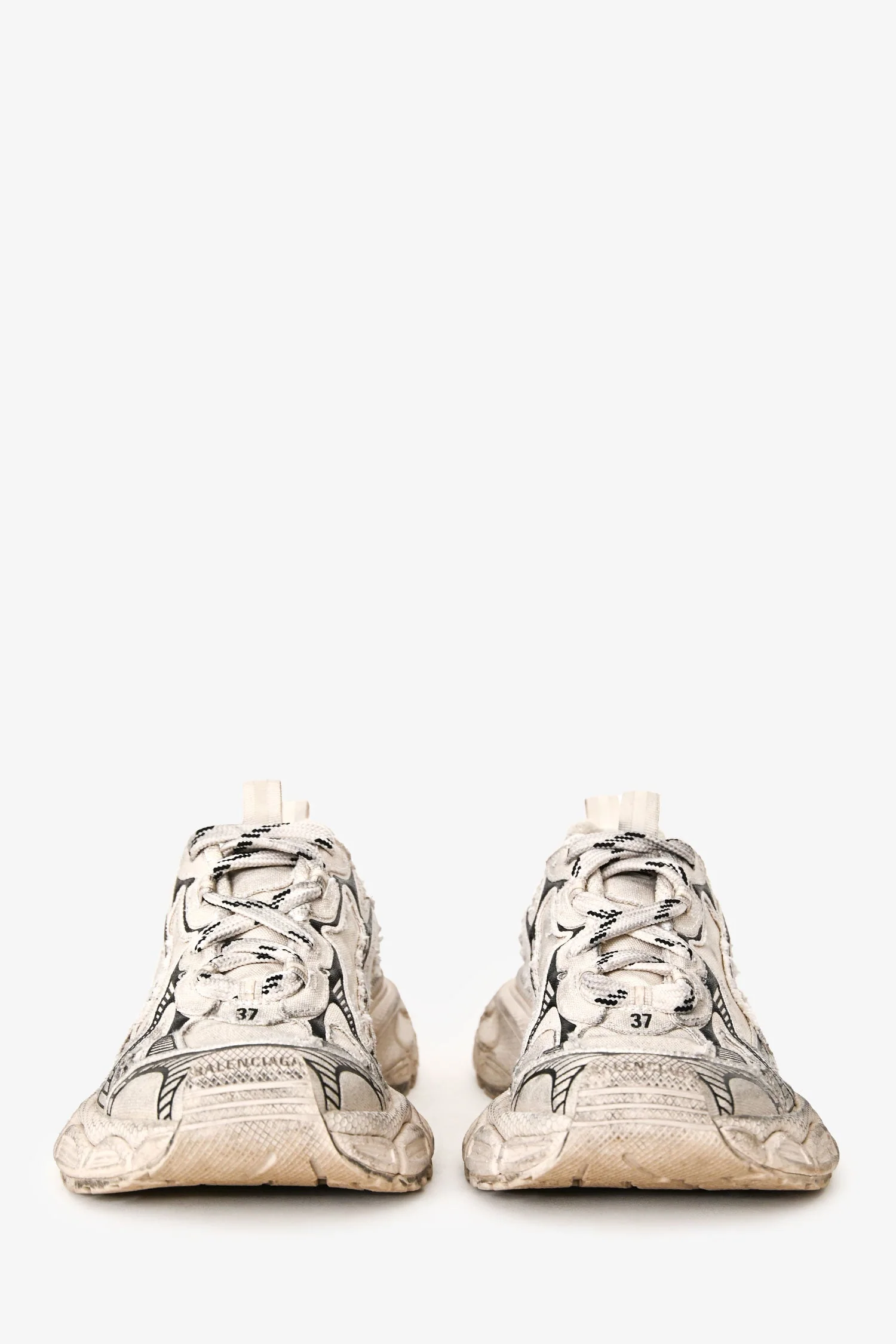 Balenciaga Beige Destroyed Canvas/Mesh 3XL Sneakers Size 37 - Image 3