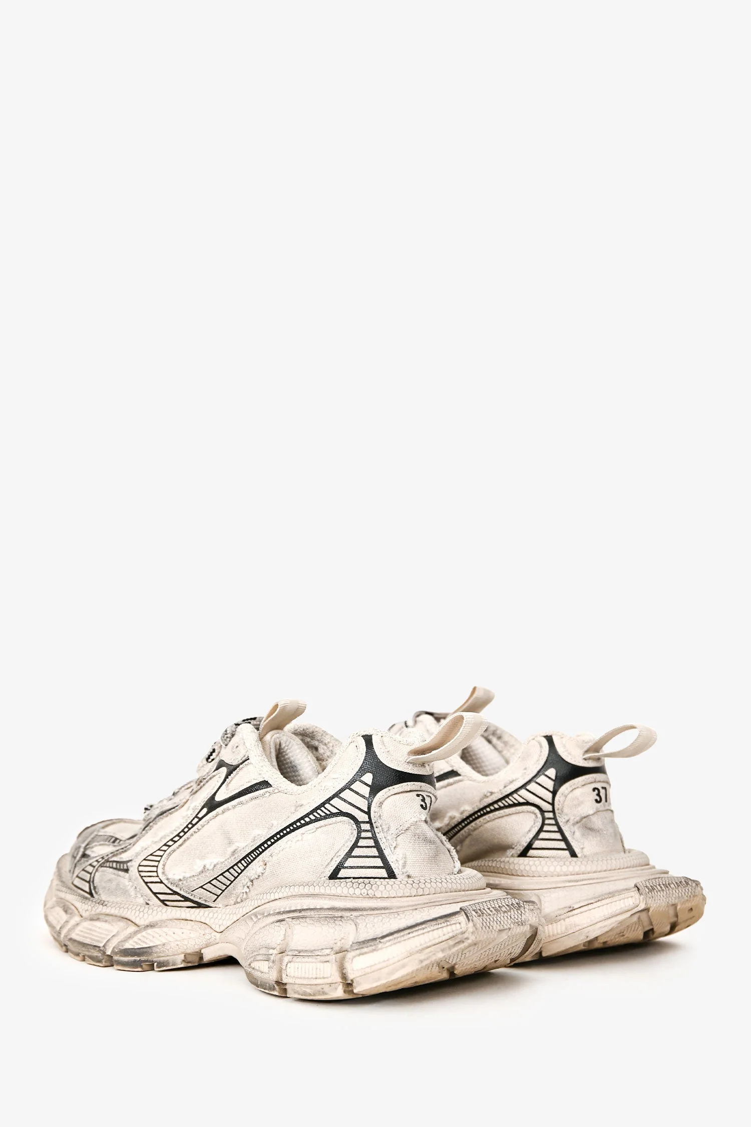 Balenciaga Beige Destroyed Canvas/Mesh 3XL Sneakers Size 37 - Image 4