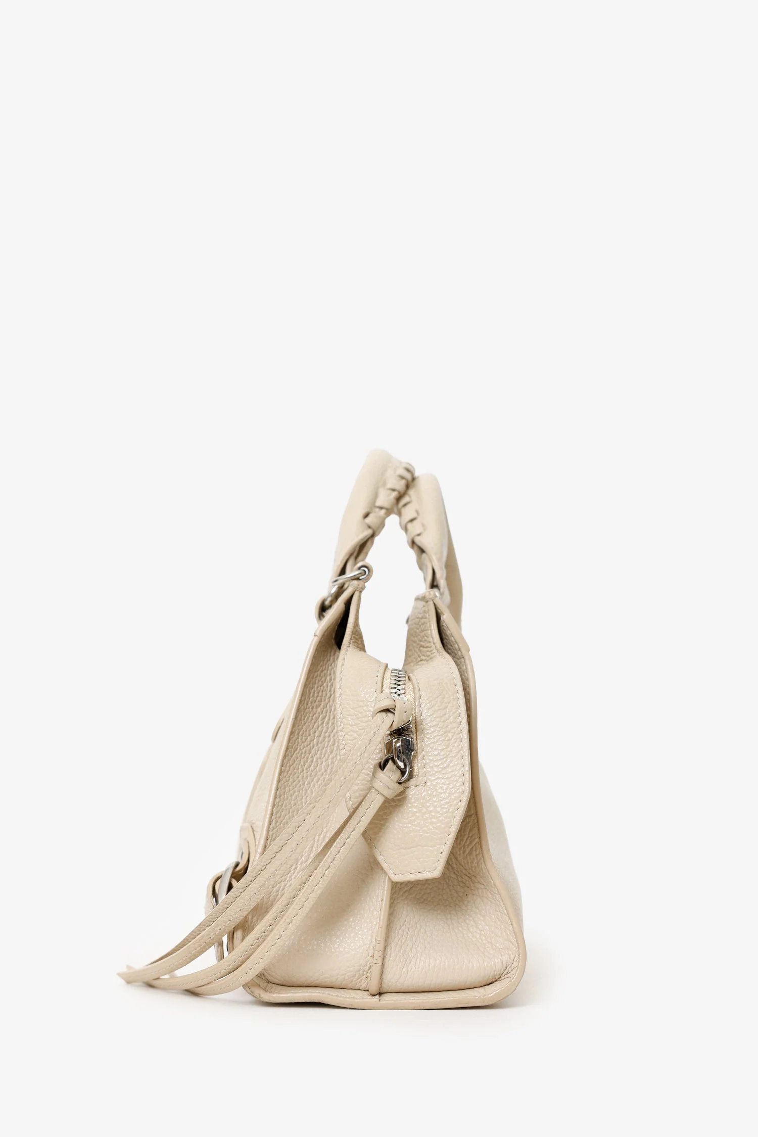 Balenciaga Beige Grained Calfskin Neo Classic Small Handle Bag - Image 4