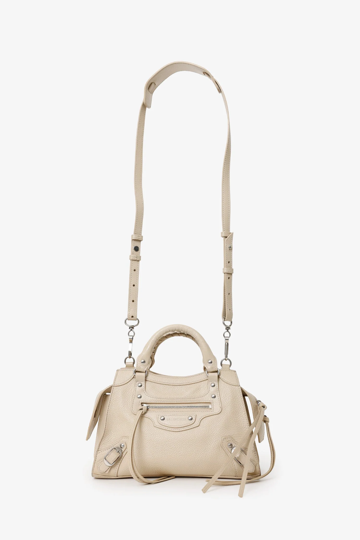Balenciaga Beige Grained Calfskin Neo Classic Small Handle Bag - Image 6