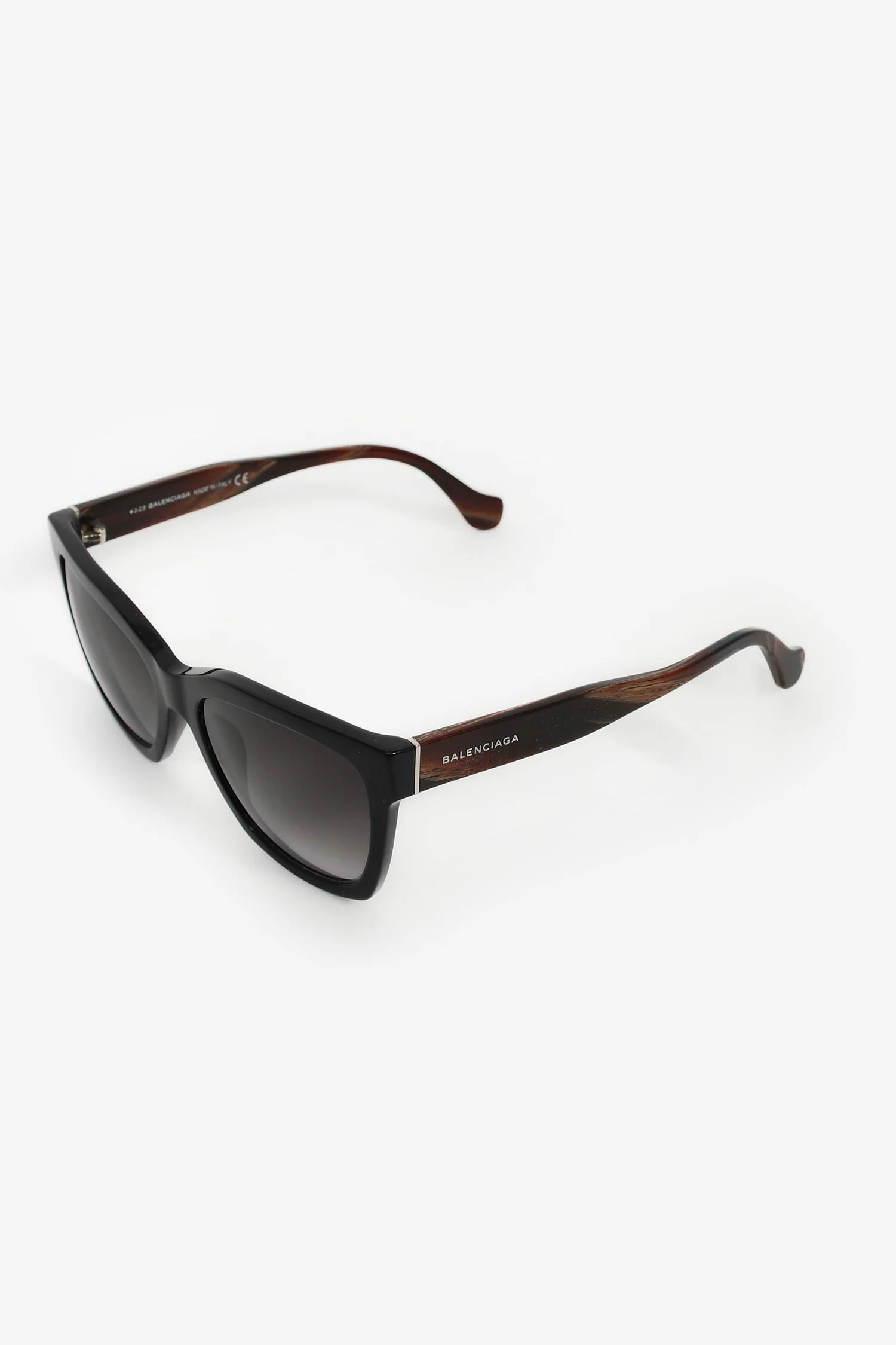 Balenciaga Black/Brown Square Frame Sunglasses - Image 2