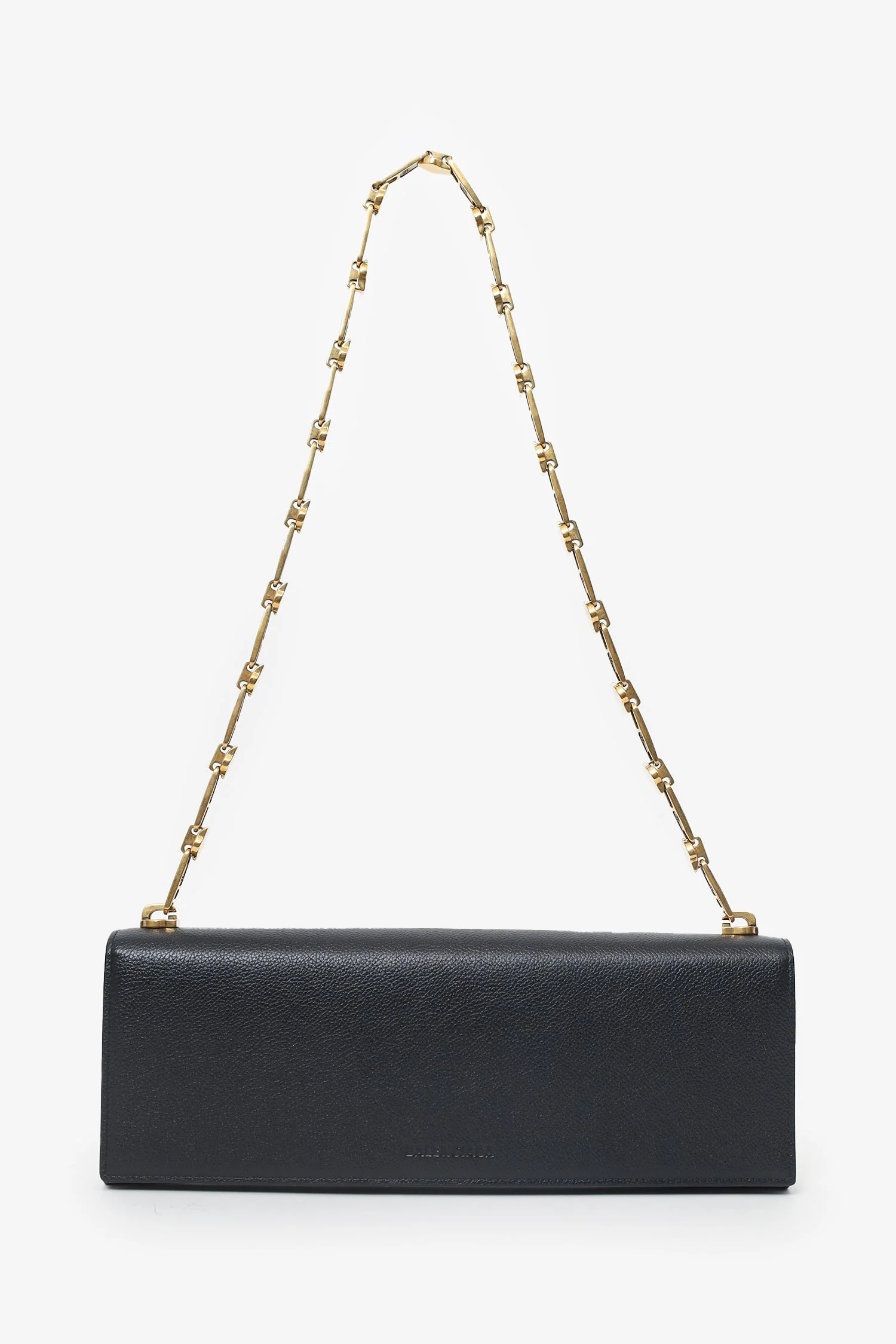 Balenciaga Black Envelope Clutch With Chain - Image 7