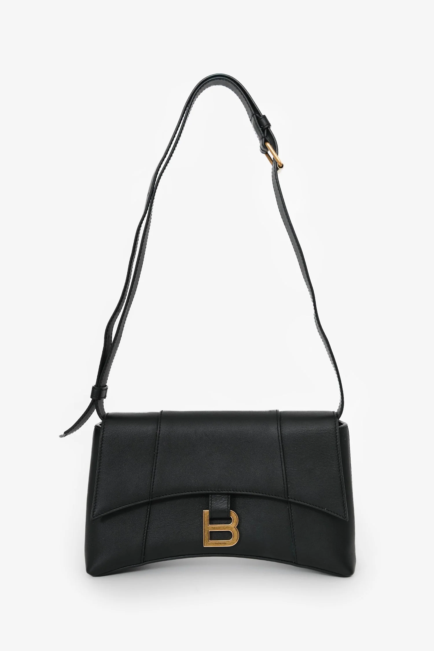 Balenciaga Black Leather Downtown Shoulder Bag - Image 7