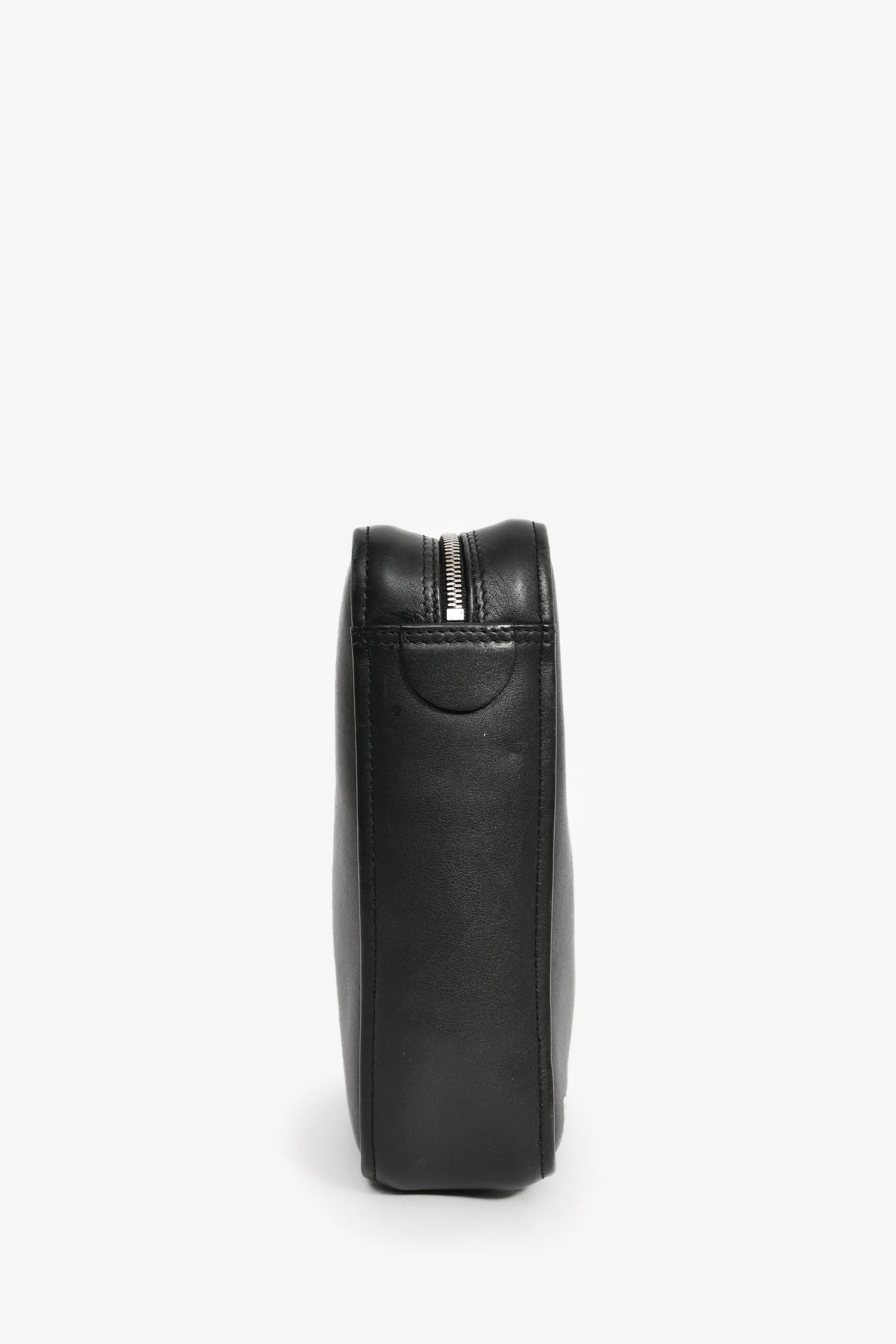 Balenciaga Black Leather Logo Triangle Top Handle Bag with Strap - Image 3