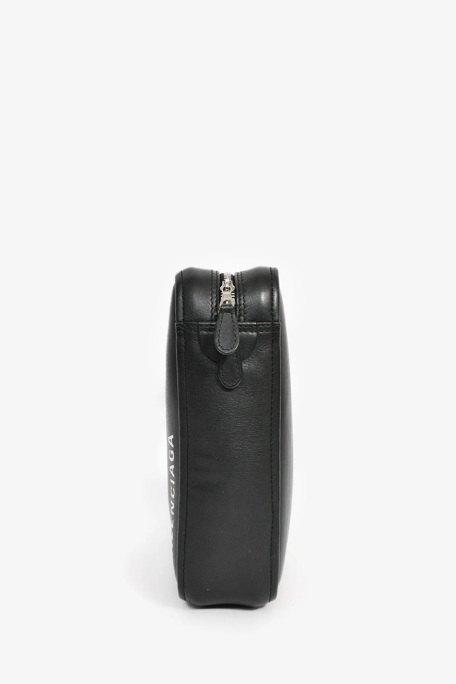 Balenciaga Black Leather Logo Triangle Top Handle Bag with Strap - Image 4