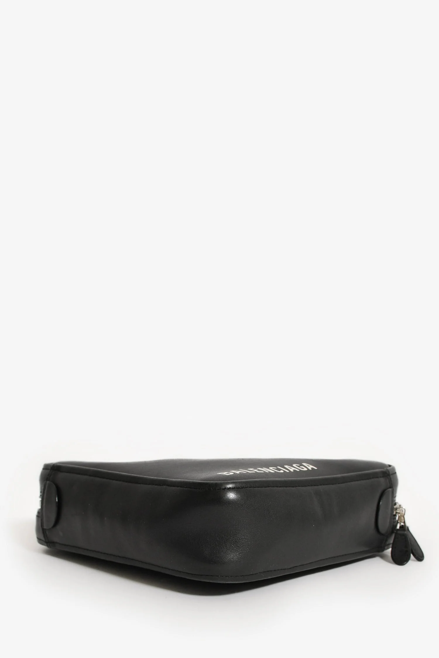 Balenciaga Black Leather Logo Triangle Top Handle Bag with Strap - Image 5