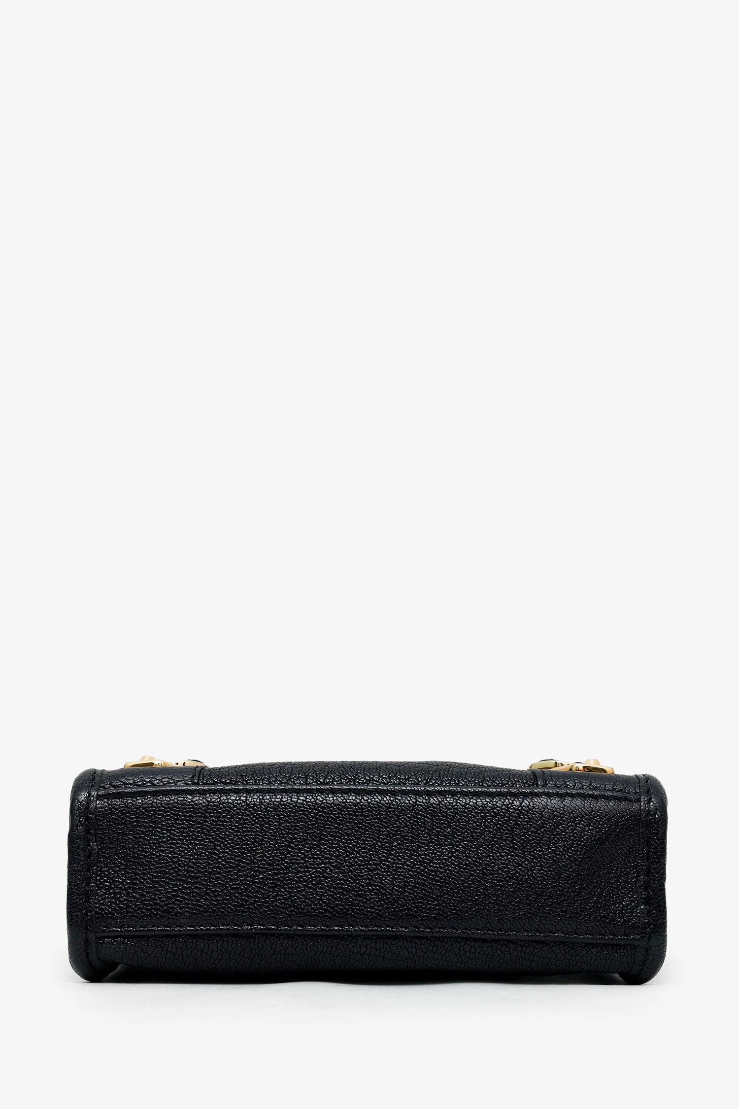 Balenciaga Black Leather Mini Edge City Bag GHW With Strap - Image 5