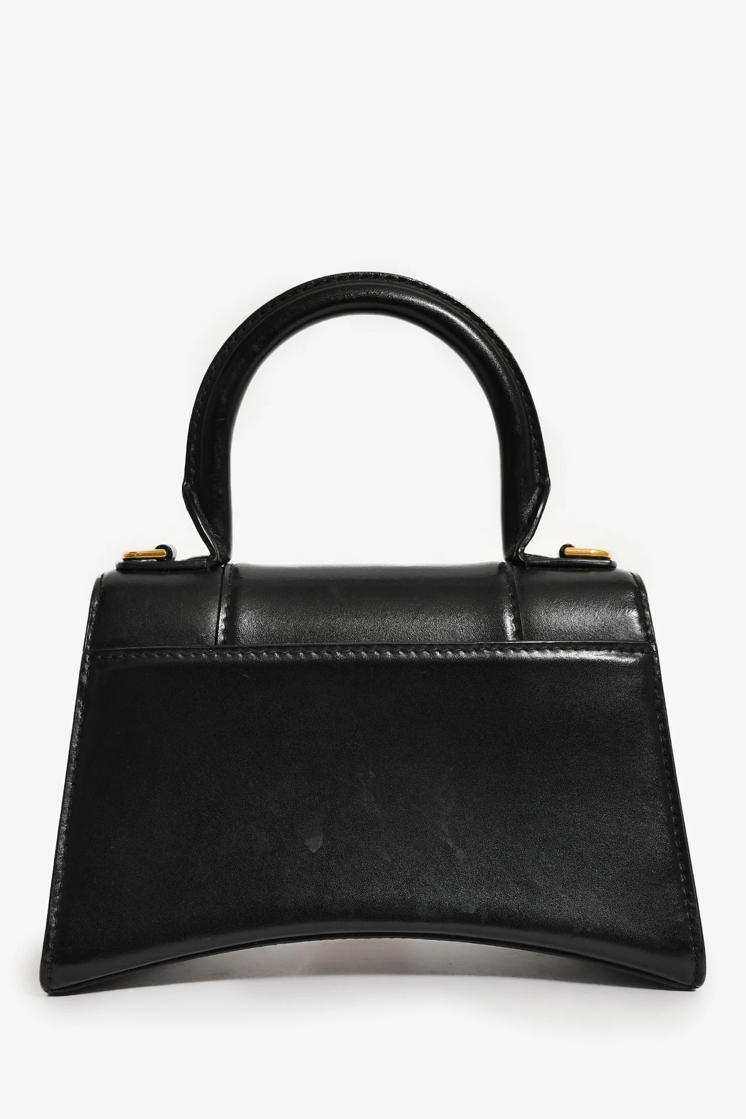 Balenciaga Black Leather Small Hourglass Bag with Strap - Image 2