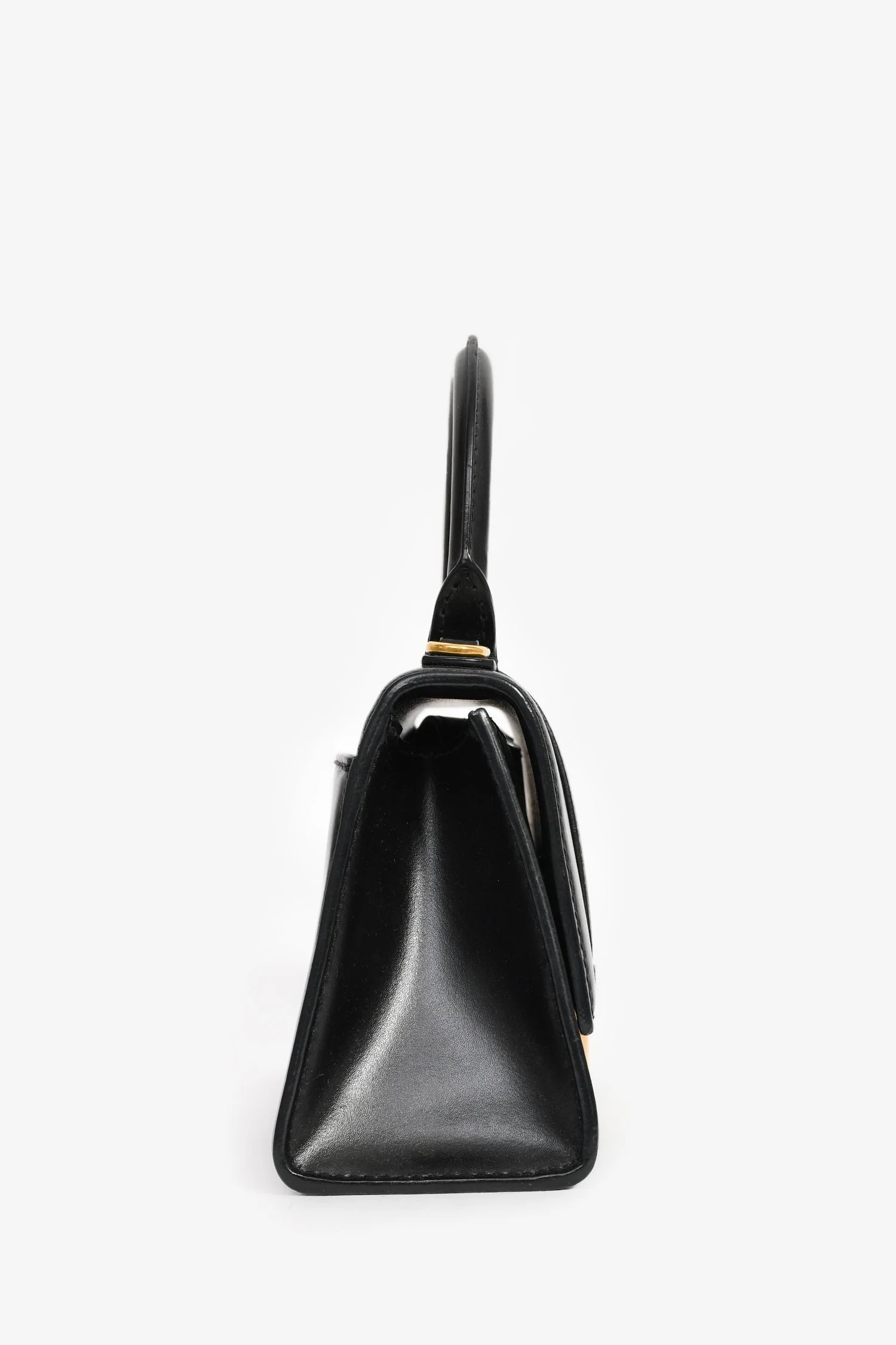 Balenciaga Black Leather Small Hourglass Bag with Strap - Image 3