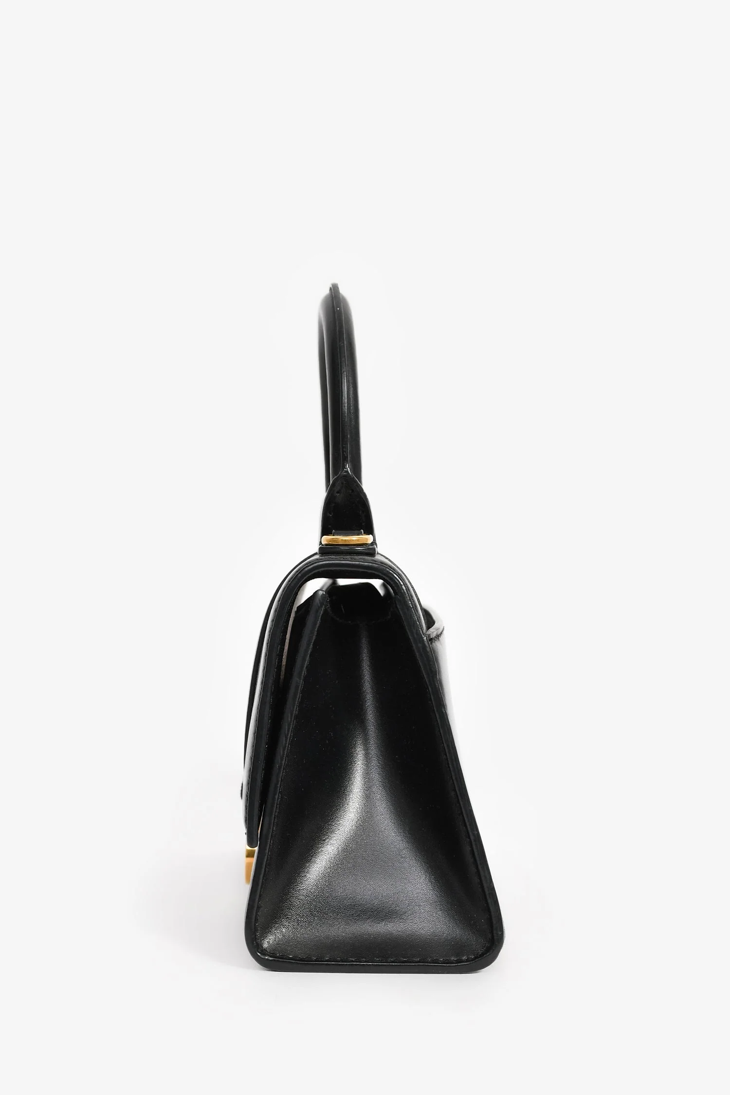 Balenciaga Black Leather Small Hourglass Bag with Strap - Image 4