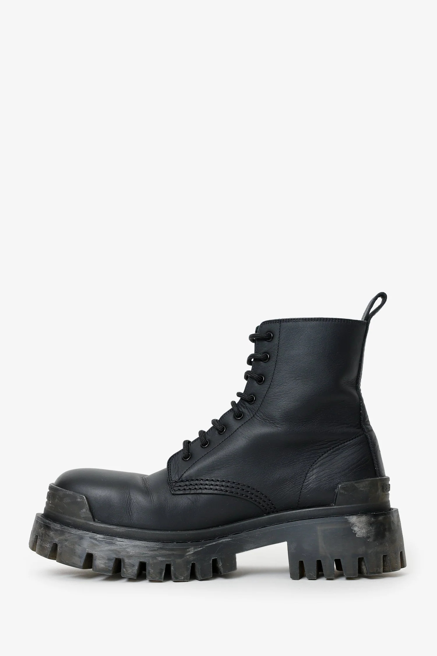 Balenciaga Black Leather 'Strike' Boots Size 38 - Image 5