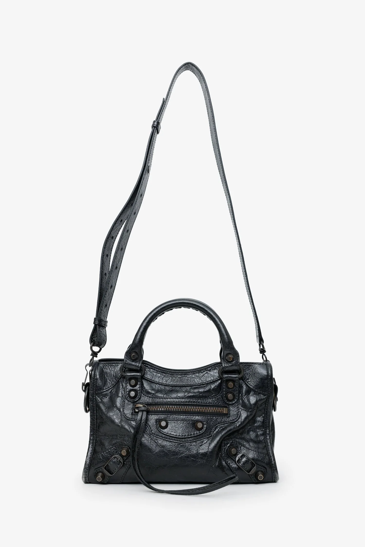 Balenciaga Black Leather With Brass Hardware Le City Mini Bag - Image 6