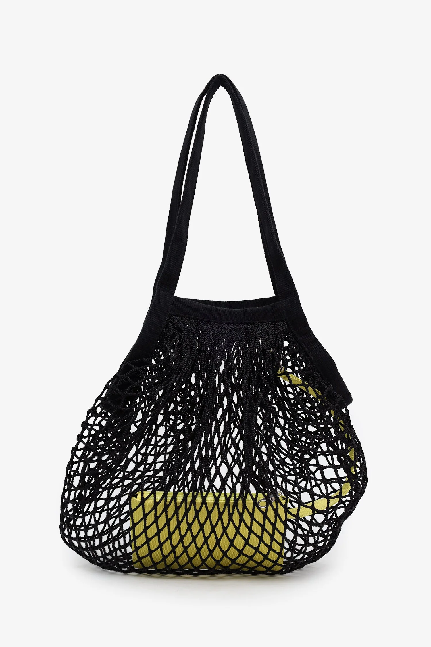 Balenciaga Black Mesh/Knit Shoulder Bag With Pouch - Image 2