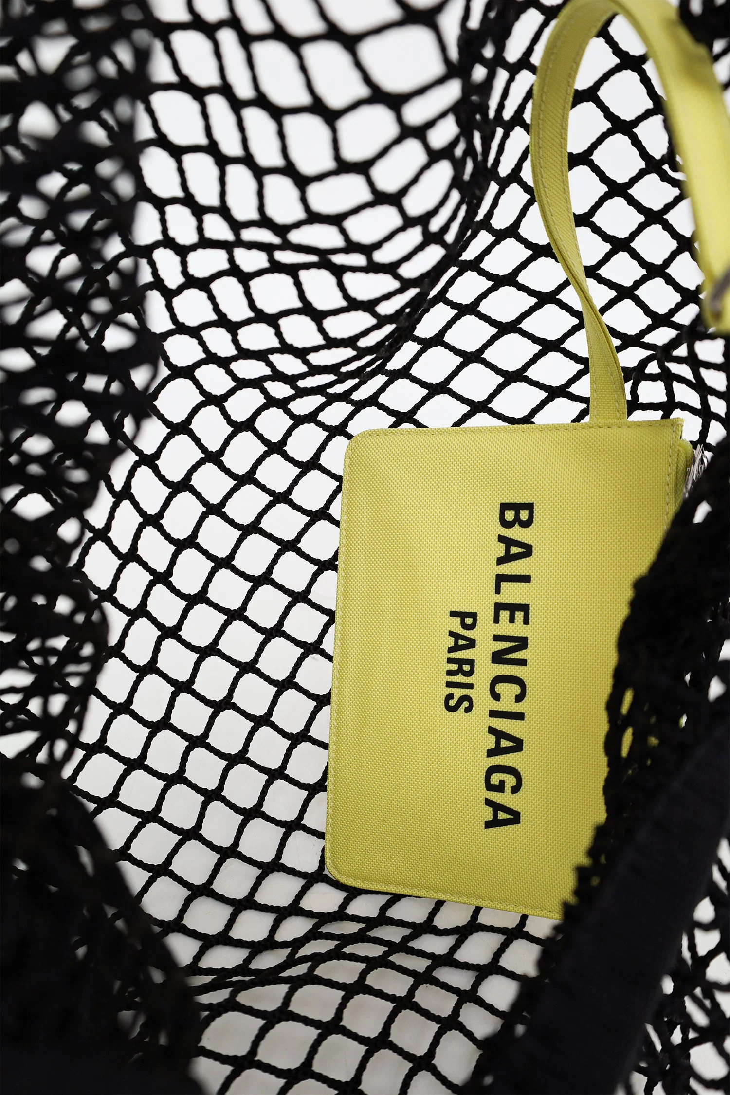Balenciaga Black Mesh/Knit Shoulder Bag With Pouch - Image 6