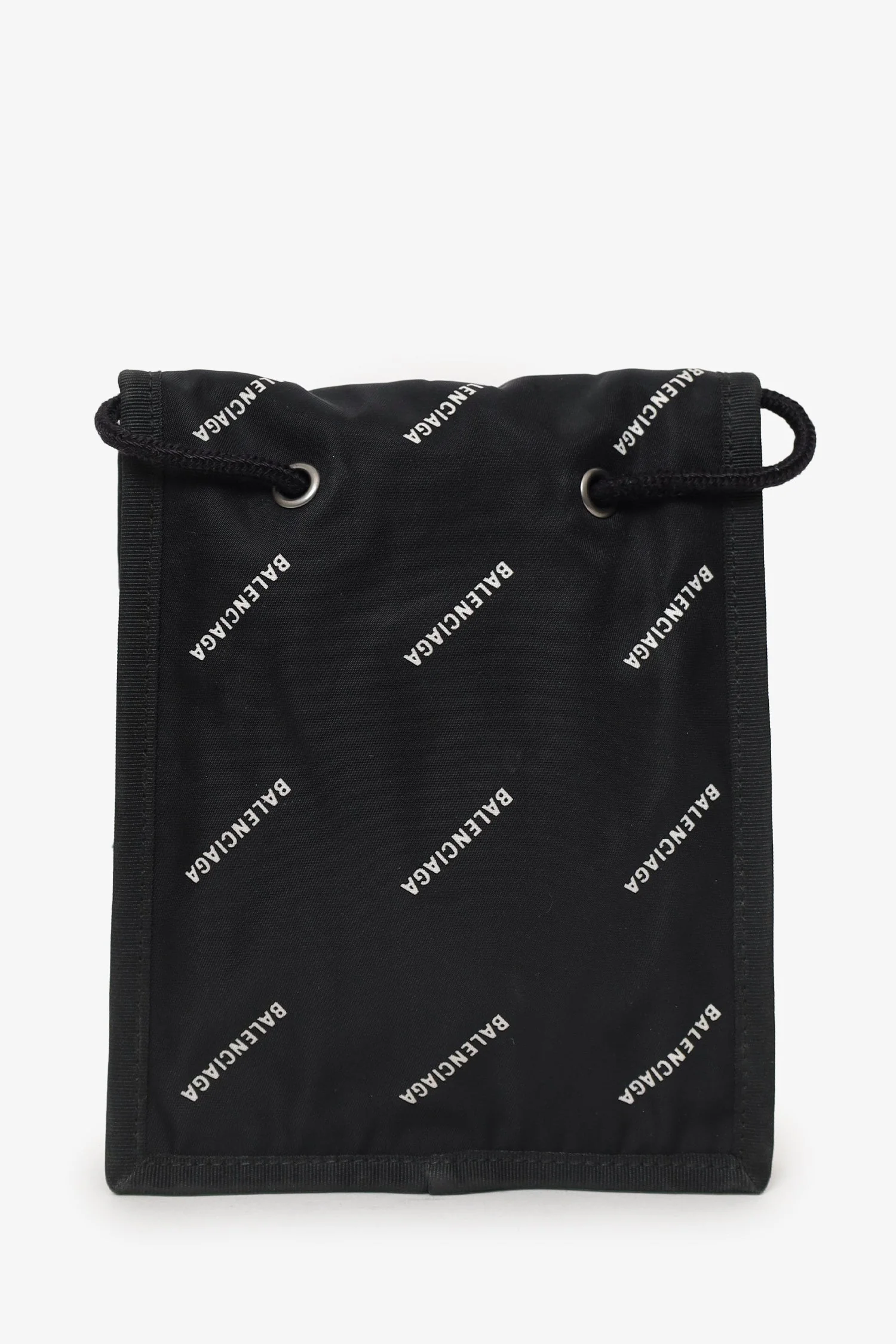 Balenciaga Black Nylon All Over Logo Small Explorer Pouch - Image 2