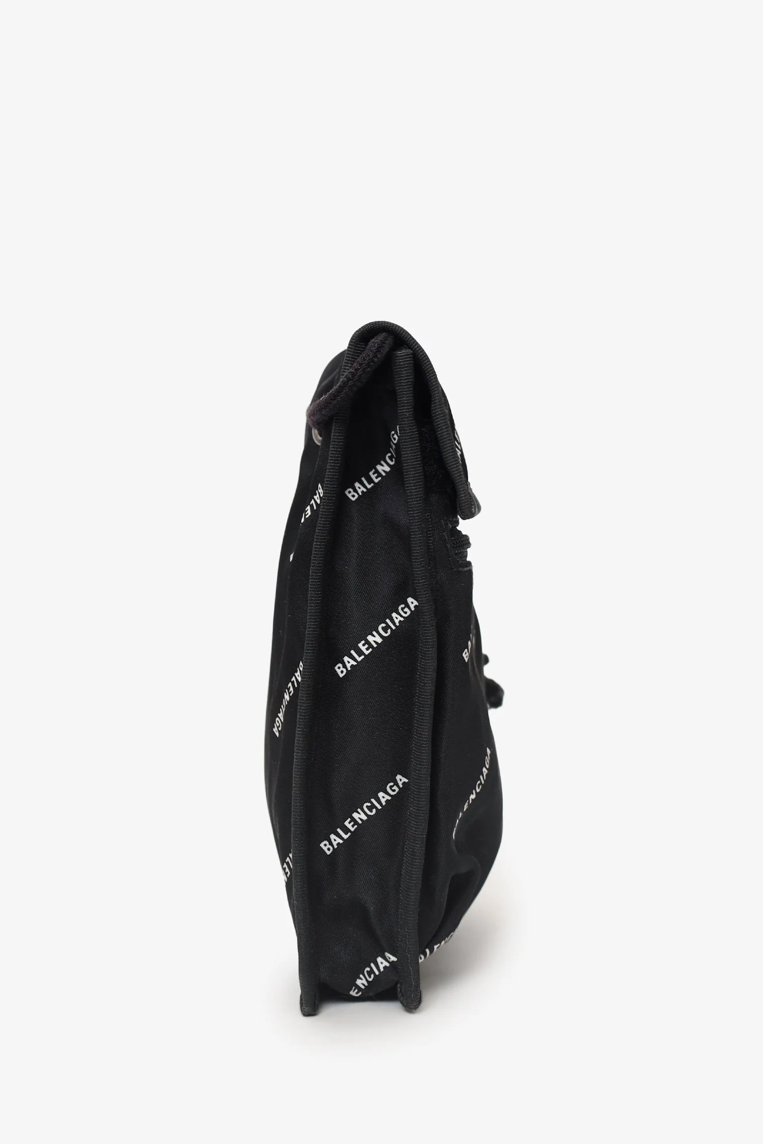 Balenciaga Black Nylon All Over Logo Small Explorer Pouch - Image 3