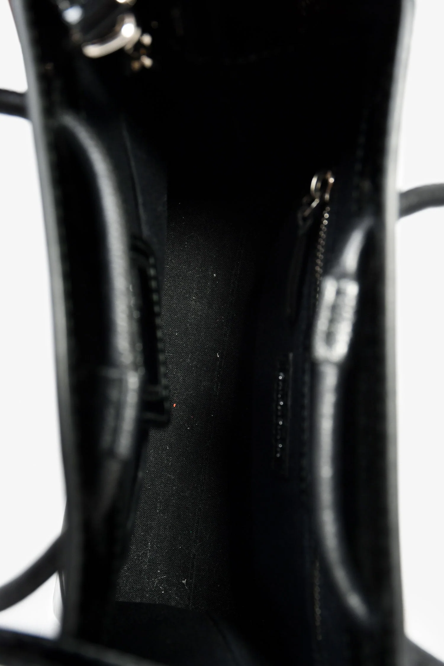 Balenciaga Black Patent Logo XXS Shopping Tote Bag With Strap - Image 6
