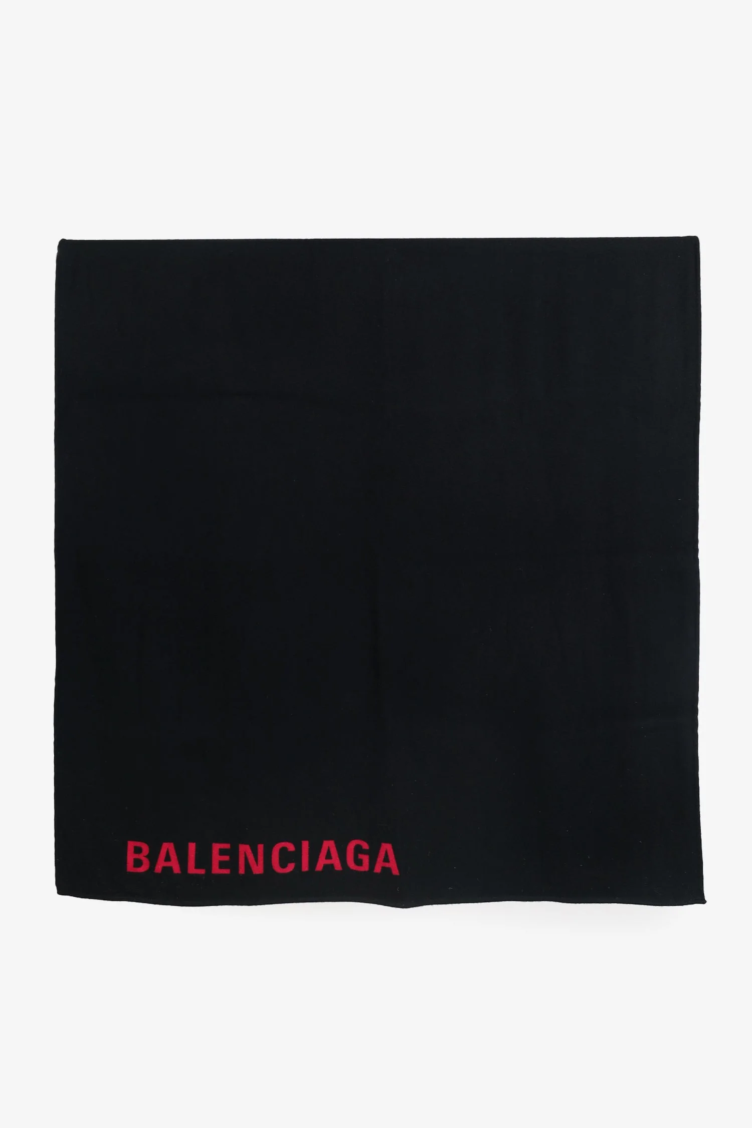 Balenciaga Black/Pink Wool/Silk Logo Print Scarf Shawl - Image 3