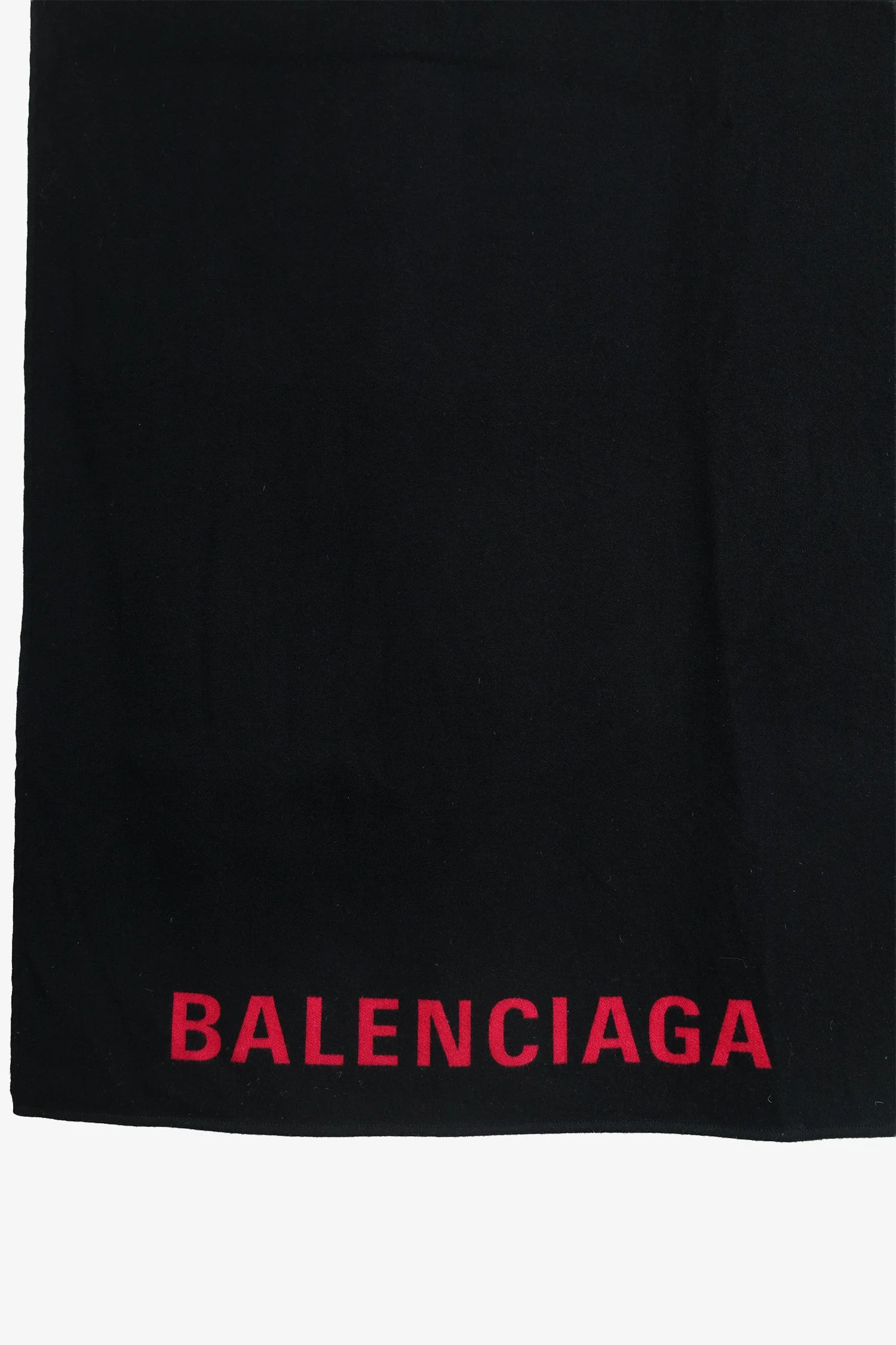 Balenciaga Black/Pink Wool/Silk Logo Print Scarf Shawl - Image 4