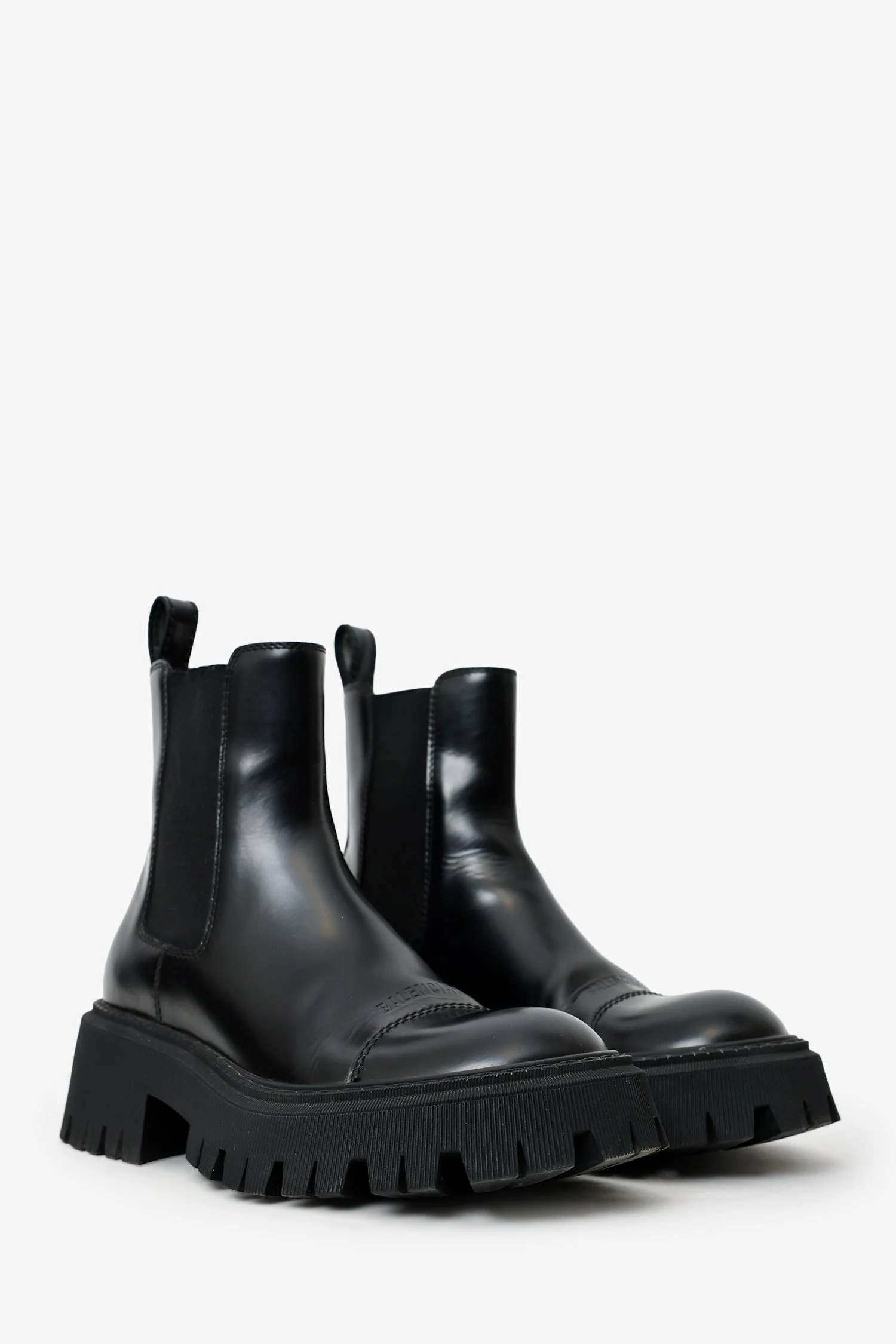 Balenciaga Black Tractor Cap Toe Chelsea Boots Size 37 - Image 2