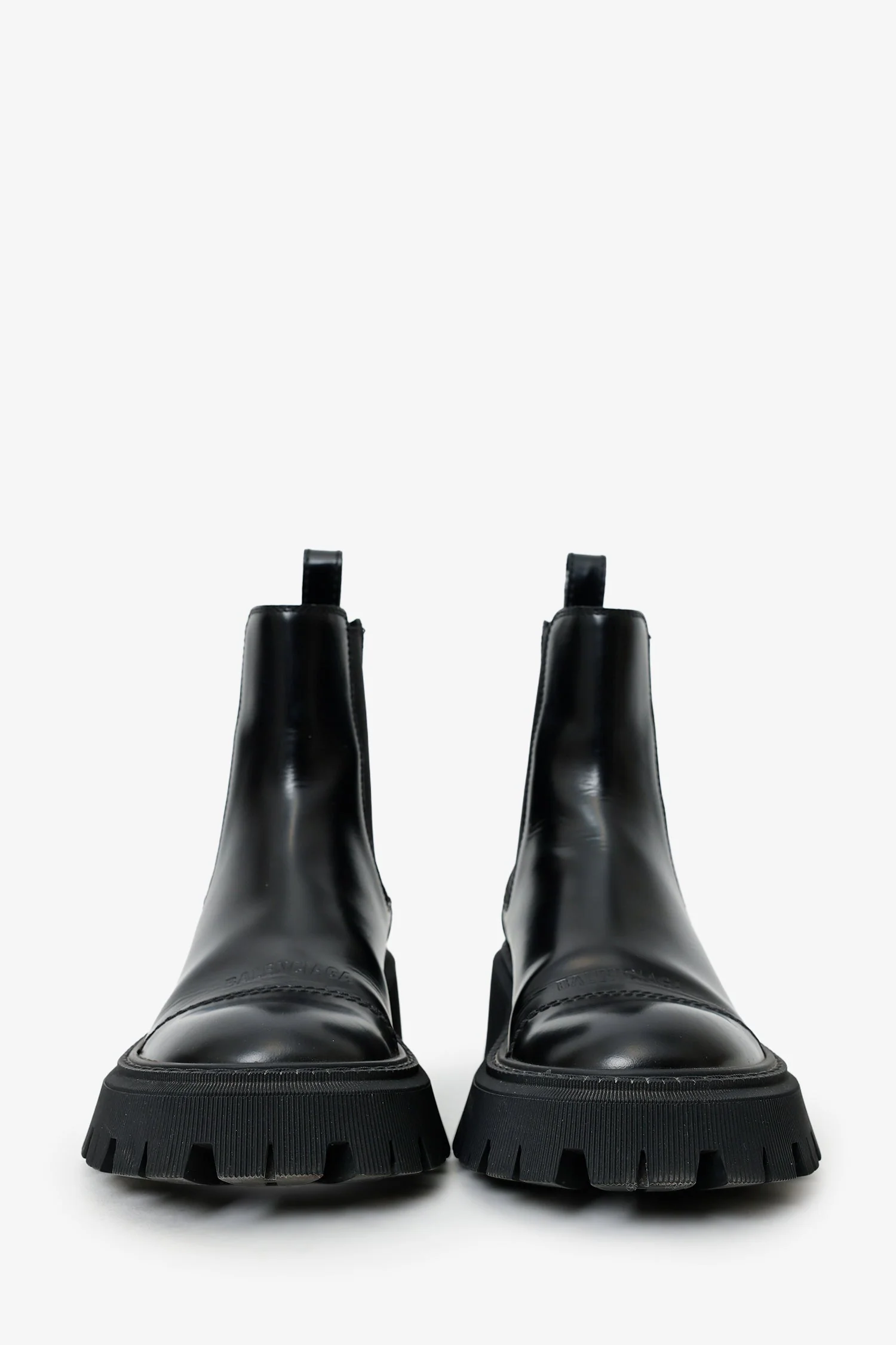 Balenciaga Black Tractor Cap Toe Chelsea Boots Size 37 - Image 3