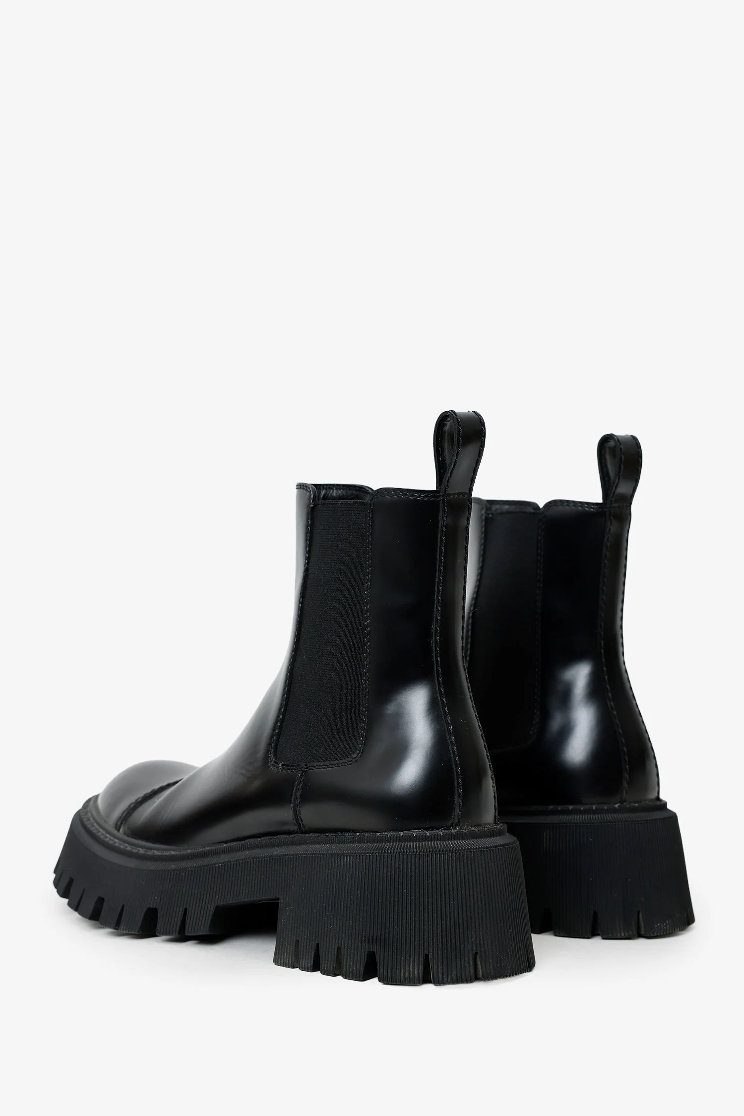Balenciaga Black Tractor Cap Toe Chelsea Boots Size 37 - Image 4