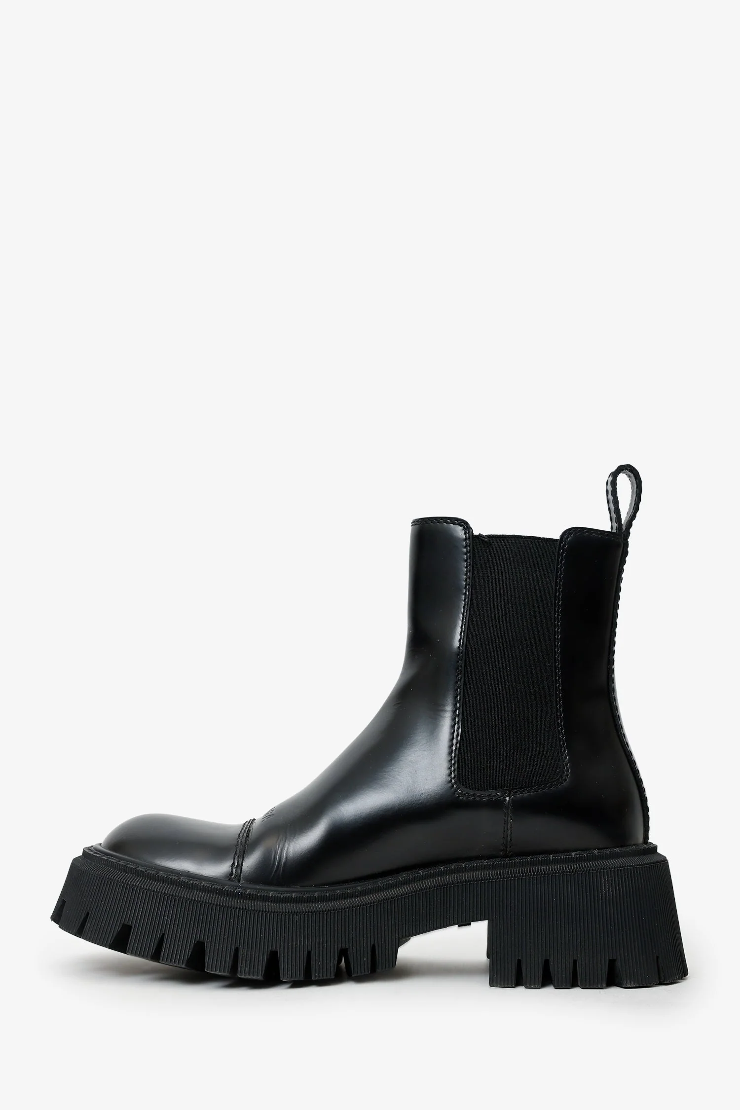Balenciaga Black Tractor Cap Toe Chelsea Boots Size 37 - Image 5