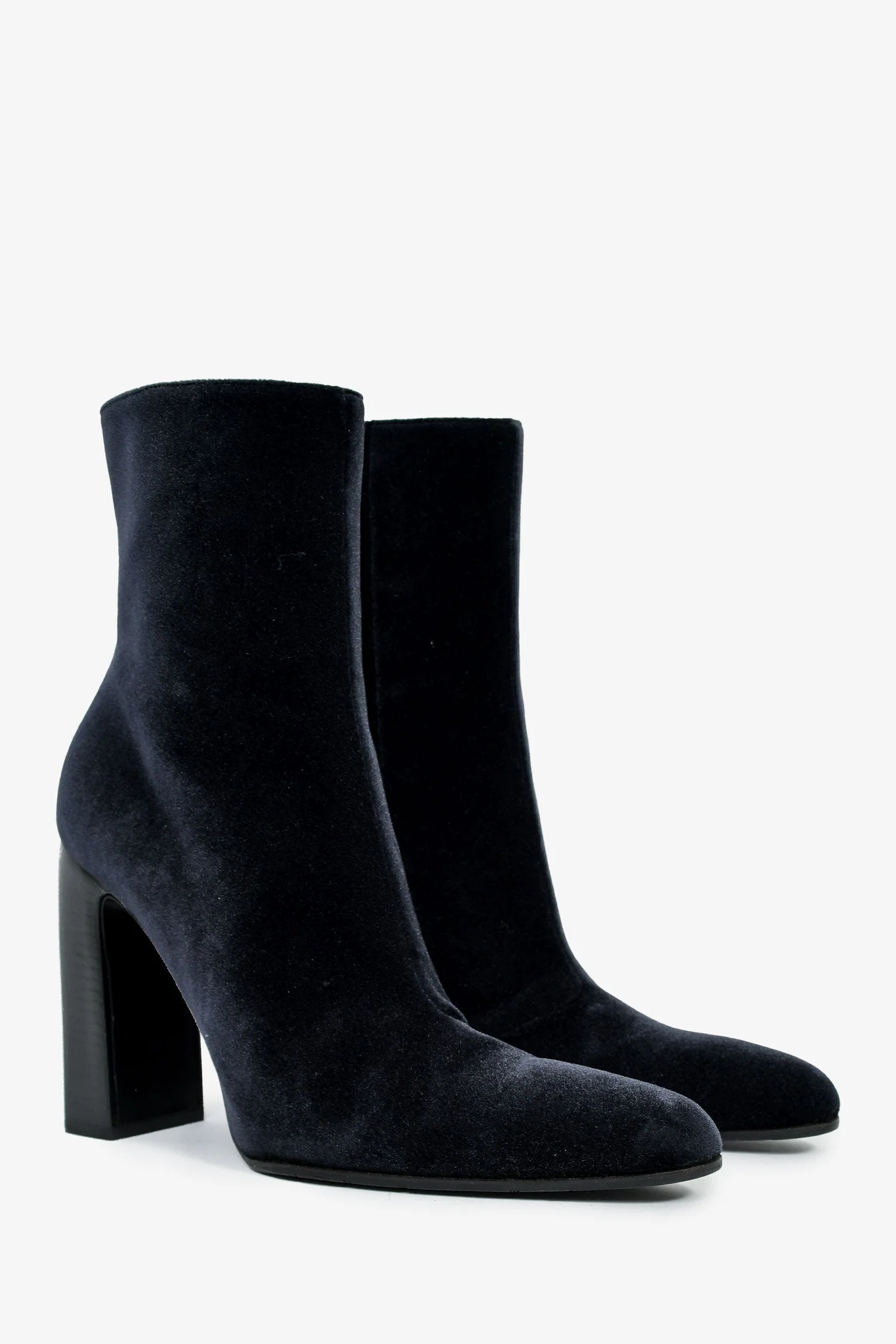 Balenciaga Black Velvet Heeled Ankle Boots Size 39.5 Mens - Image 2