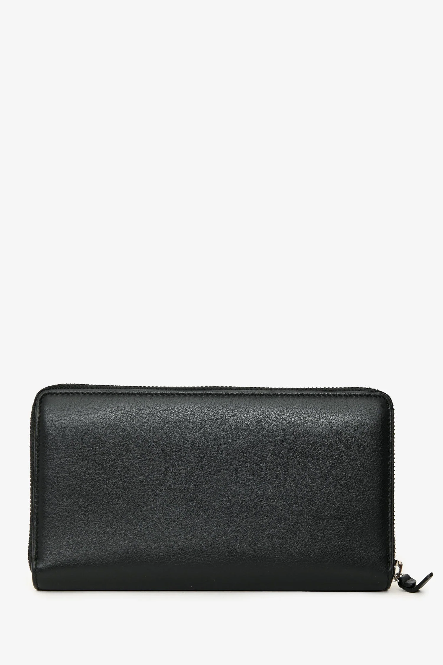 Balenciaga Black/White Logo Leather Zip Around Wallet - Image 2