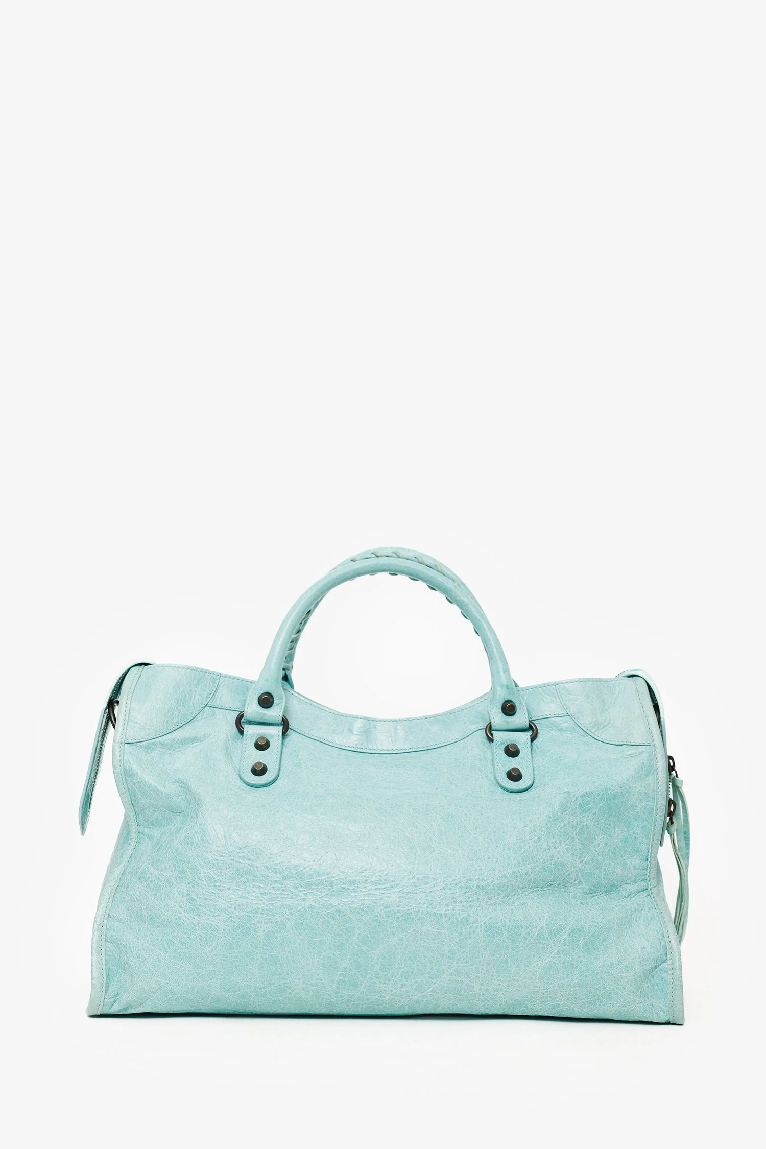 Balenciaga Blue Leather Medium City Bag With Strap - Image 2