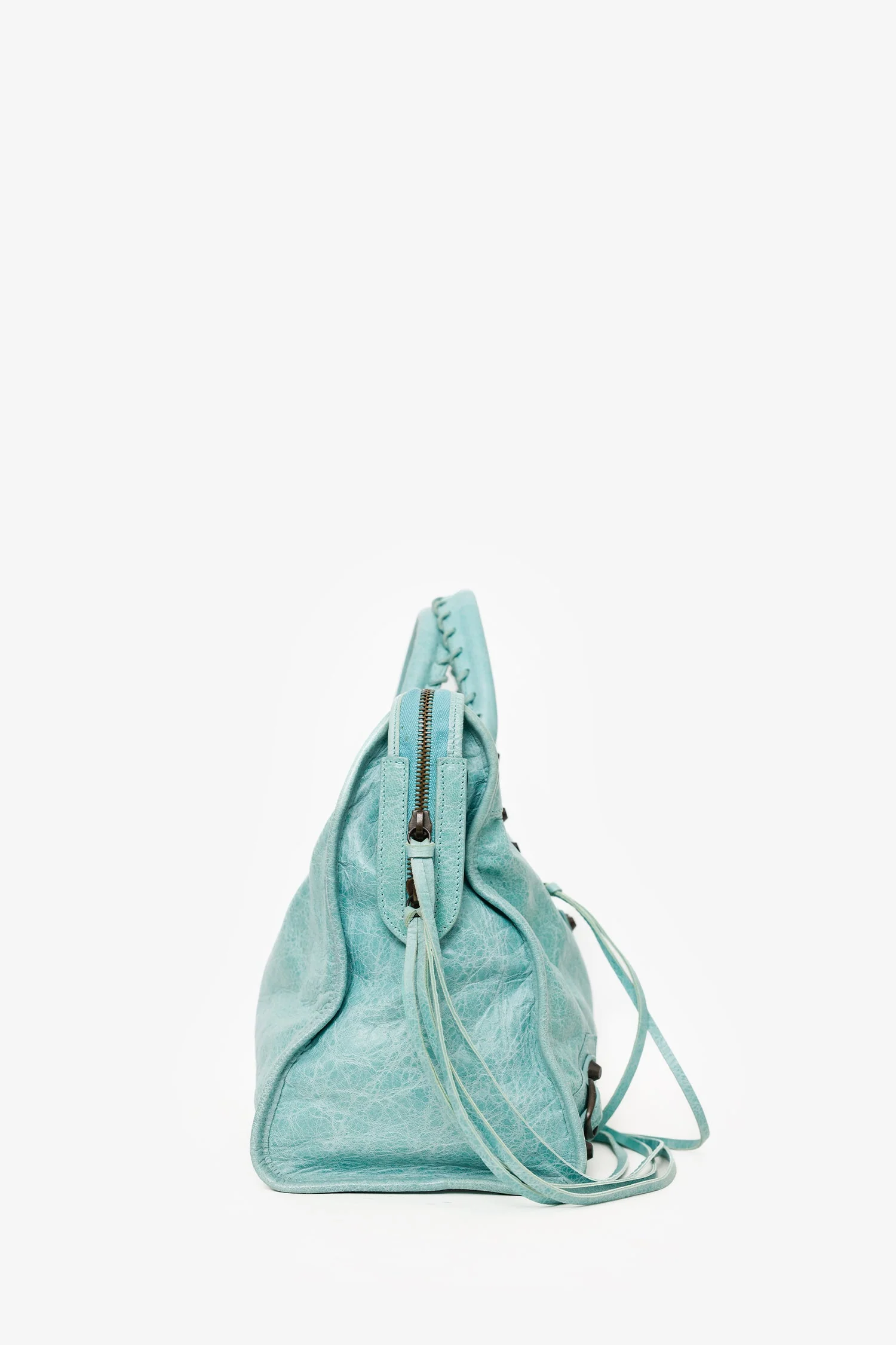 Balenciaga Blue Leather Medium City Bag With Strap - Image 3
