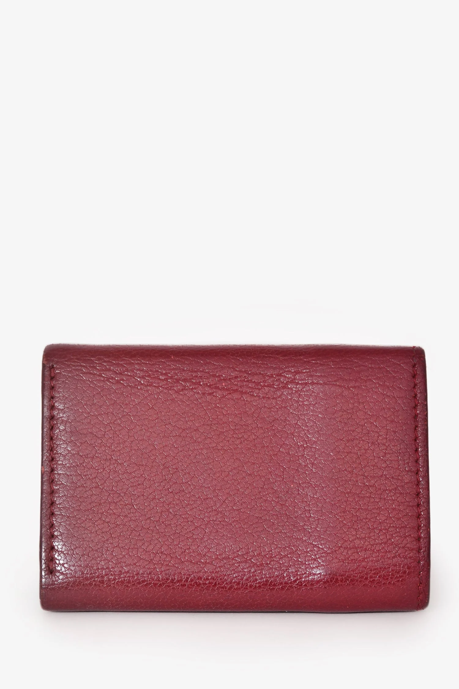Balenciaga Bordeaux Leather Mini Tri Fold Neo Classic Leather City Wallet - Image 2