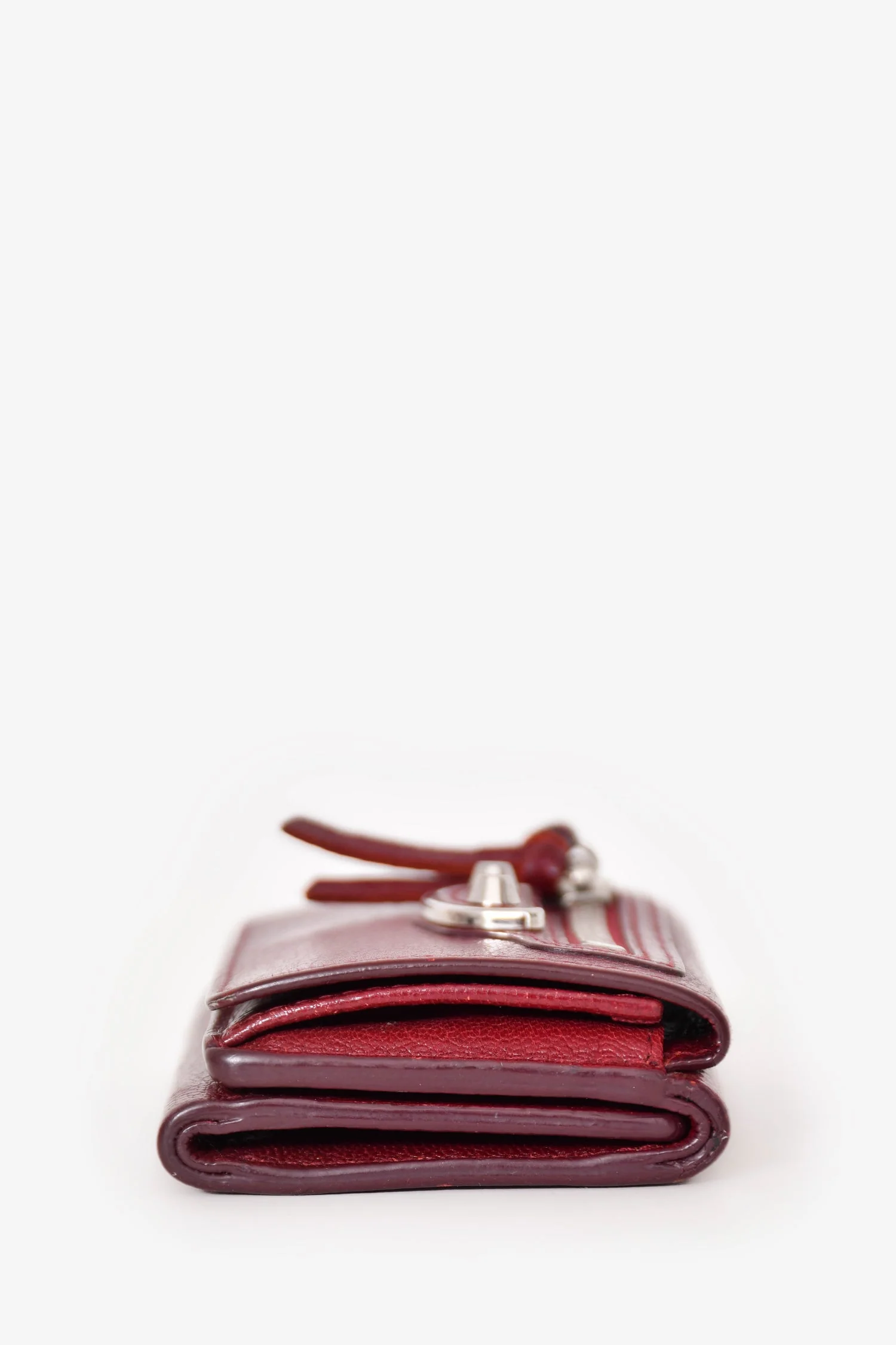 Balenciaga Bordeaux Leather Mini Tri Fold Neo Classic Leather City Wallet - Image 3