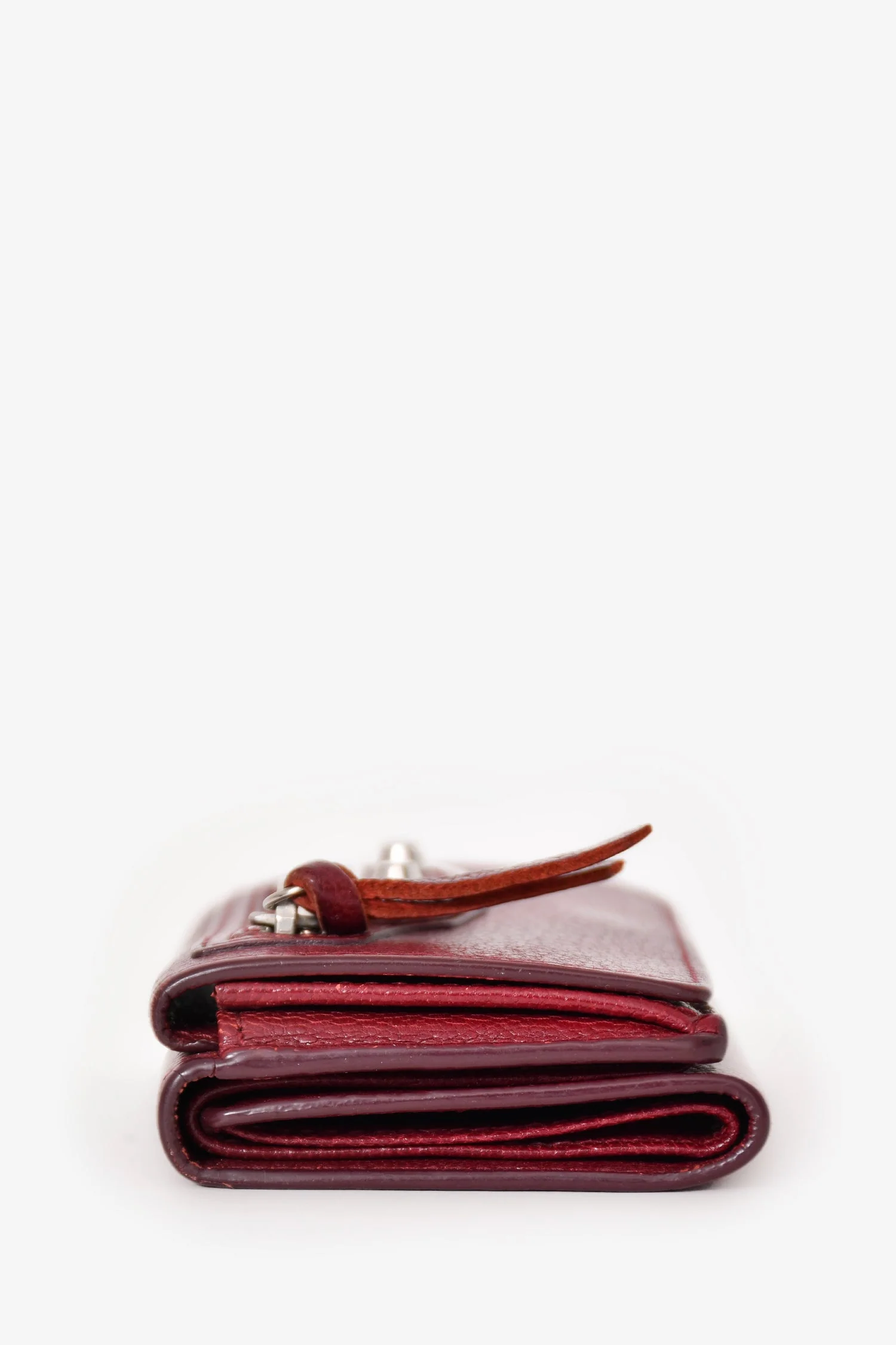 Balenciaga Bordeaux Leather Mini Tri Fold Neo Classic Leather City Wallet - Image 4