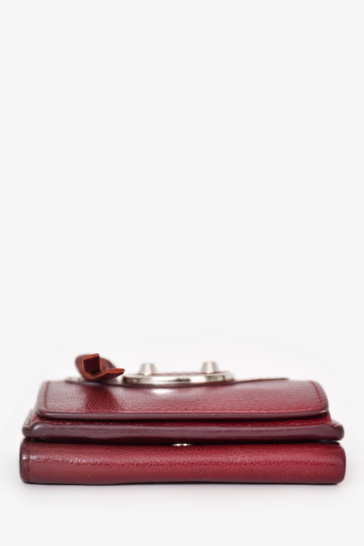 Balenciaga Bordeaux Leather Mini Tri Fold Neo Classic Leather City Wallet - Image 5