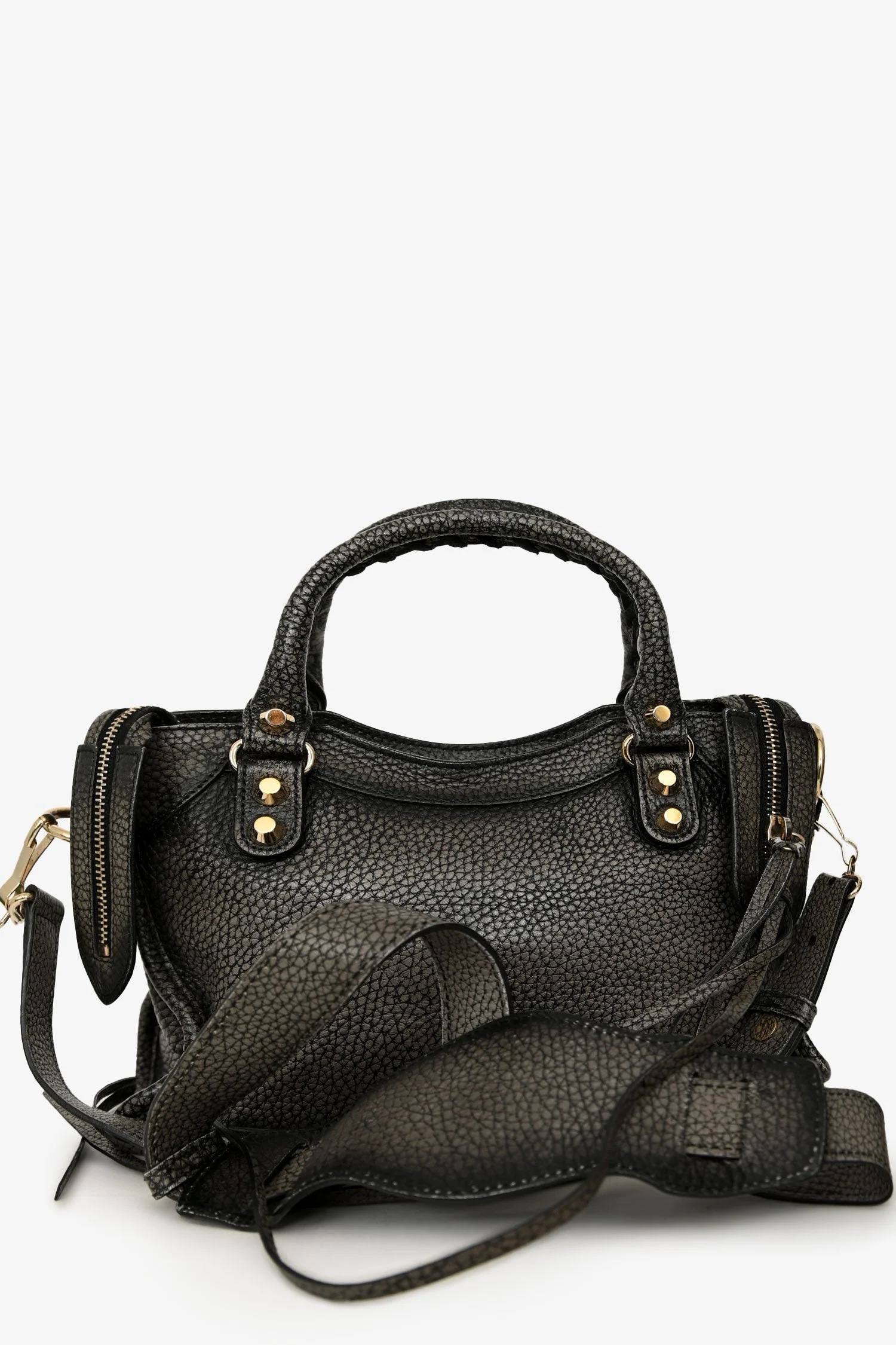 Balenciaga Brown Aged Leather Le City Mini Bag With Strap - Image 2