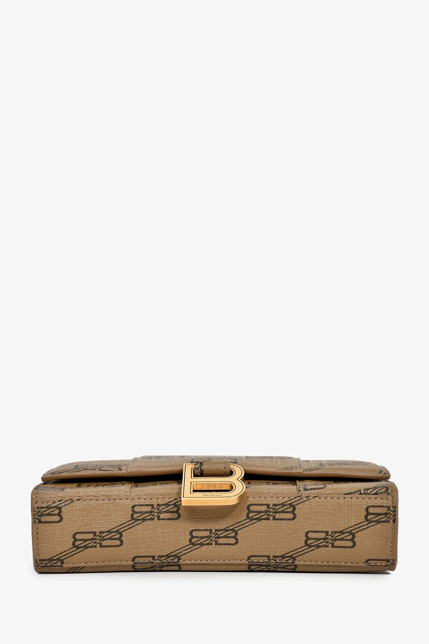 Balenciaga Brown/Black Coated Canvas Monogram Hour Glass Clutch Bag - Image 5