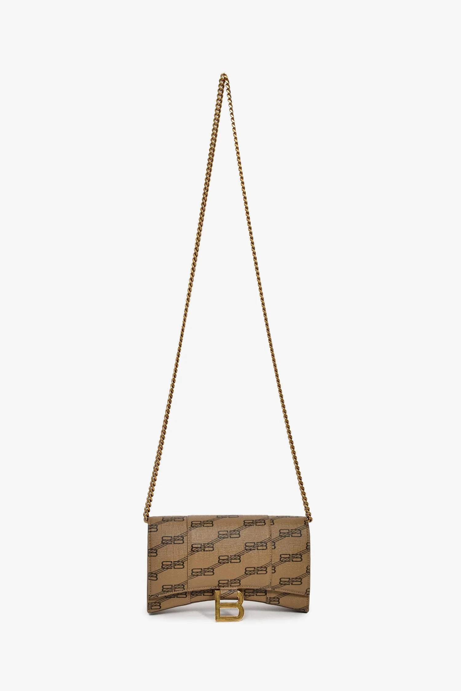 Balenciaga Brown/Black Coated Canvas Monogram Hour Glass Clutch Bag - Image 7