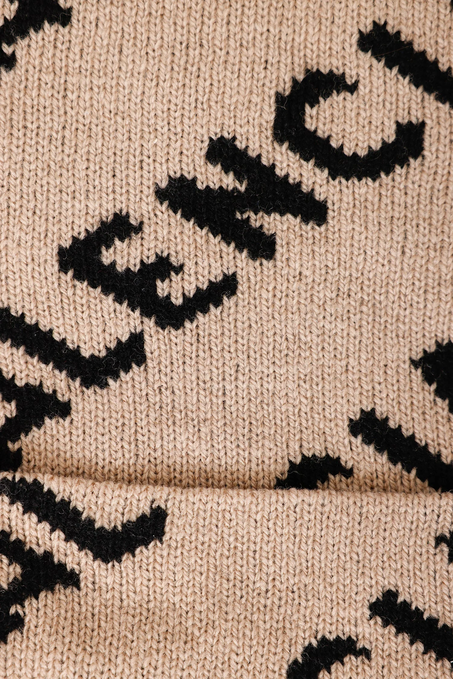 Balenciaga Brown/Black Wool Allover Logo Knit Beanie - Image 3