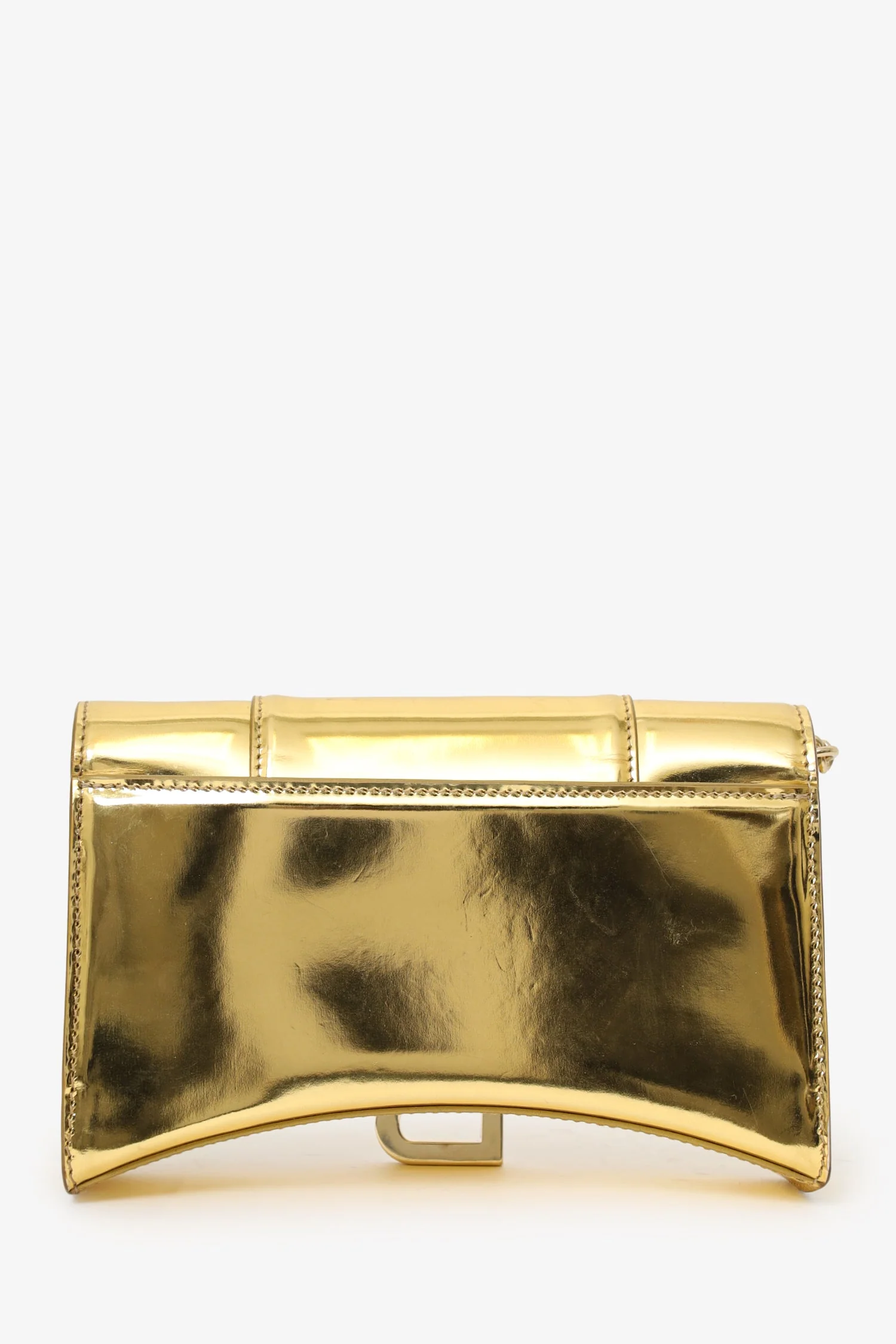 Balenciaga Gold Hourglass Wallet On Chain - Image 2