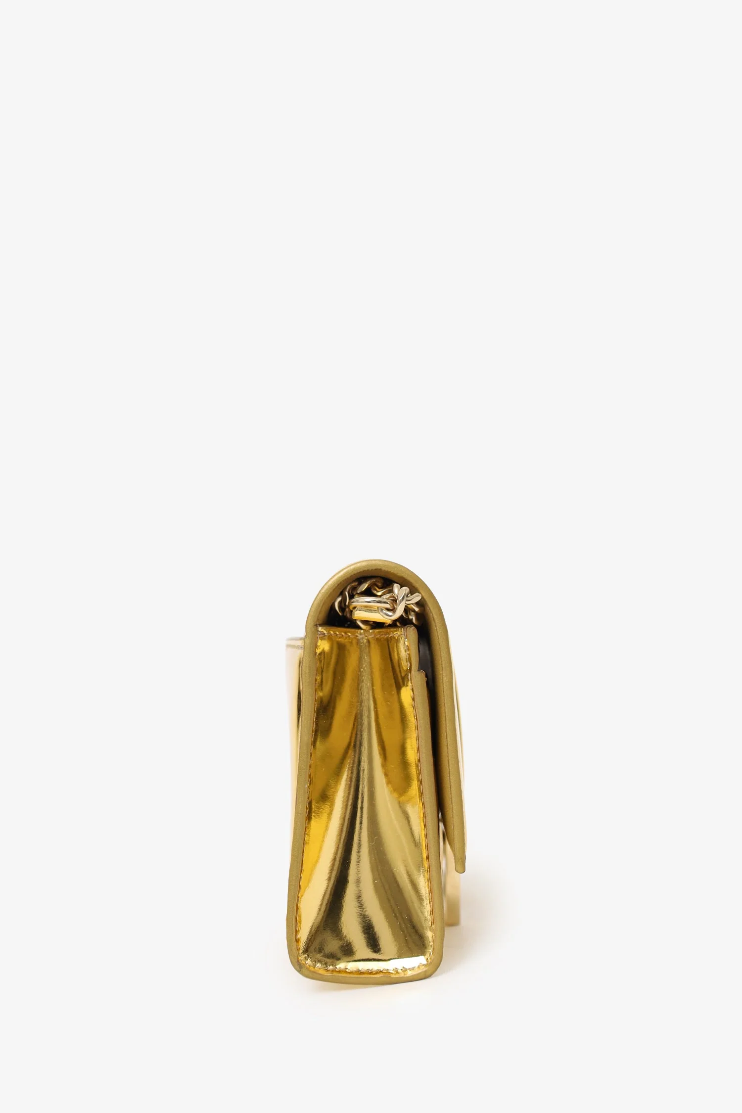 Balenciaga Gold Hourglass Wallet On Chain - Image 3