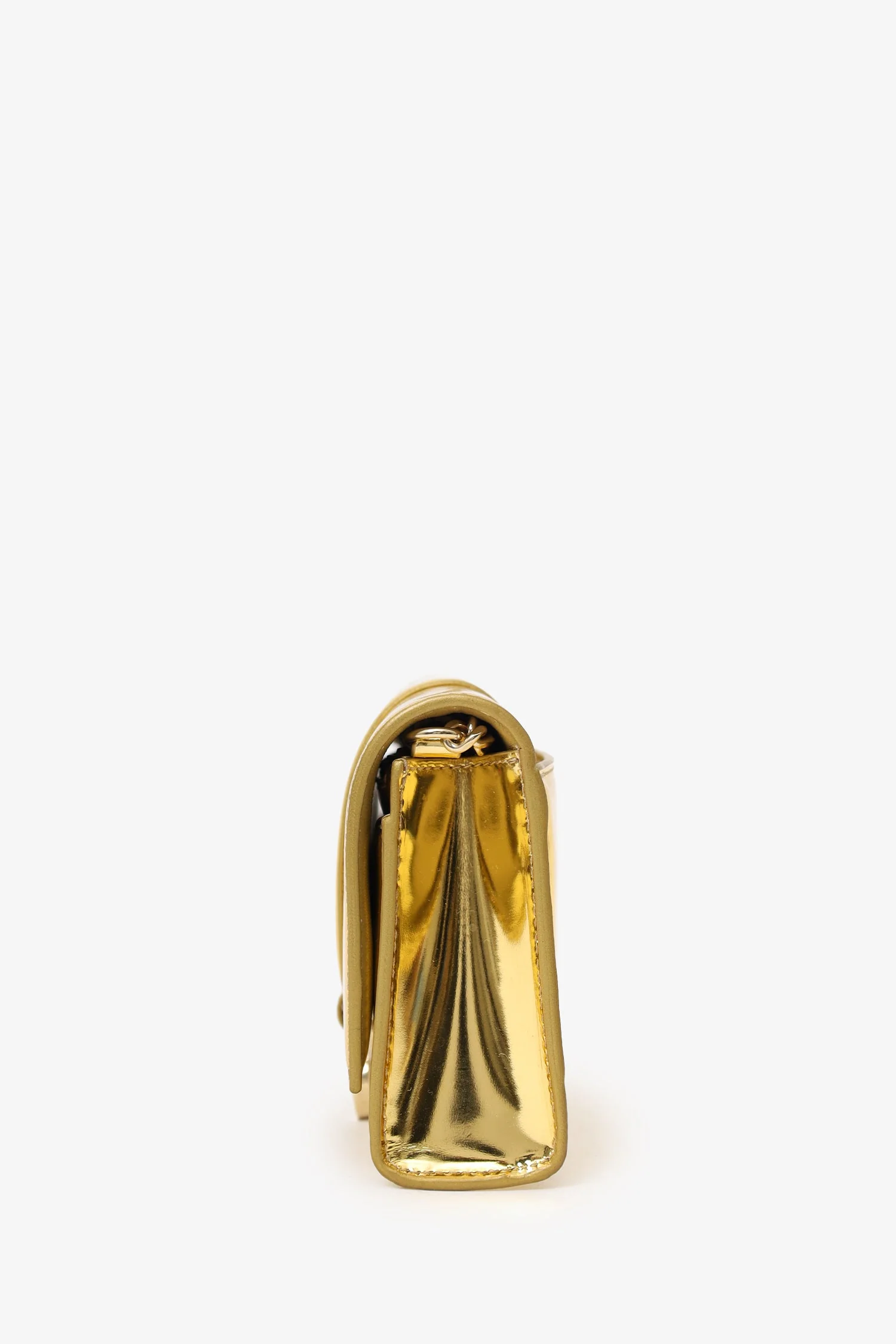 Balenciaga Gold Hourglass Wallet On Chain - Image 4