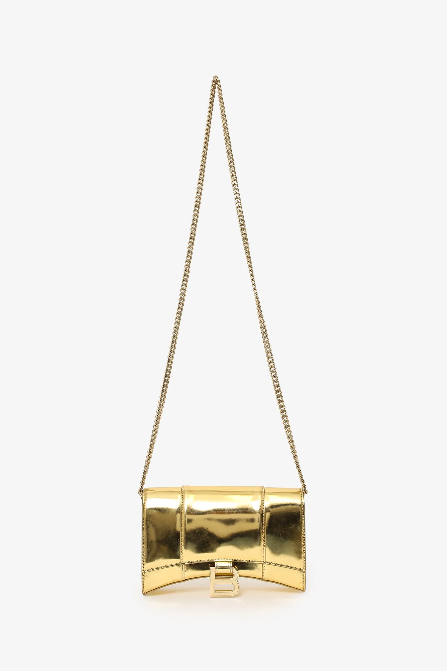Balenciaga Gold Hourglass Wallet On Chain - Image 6