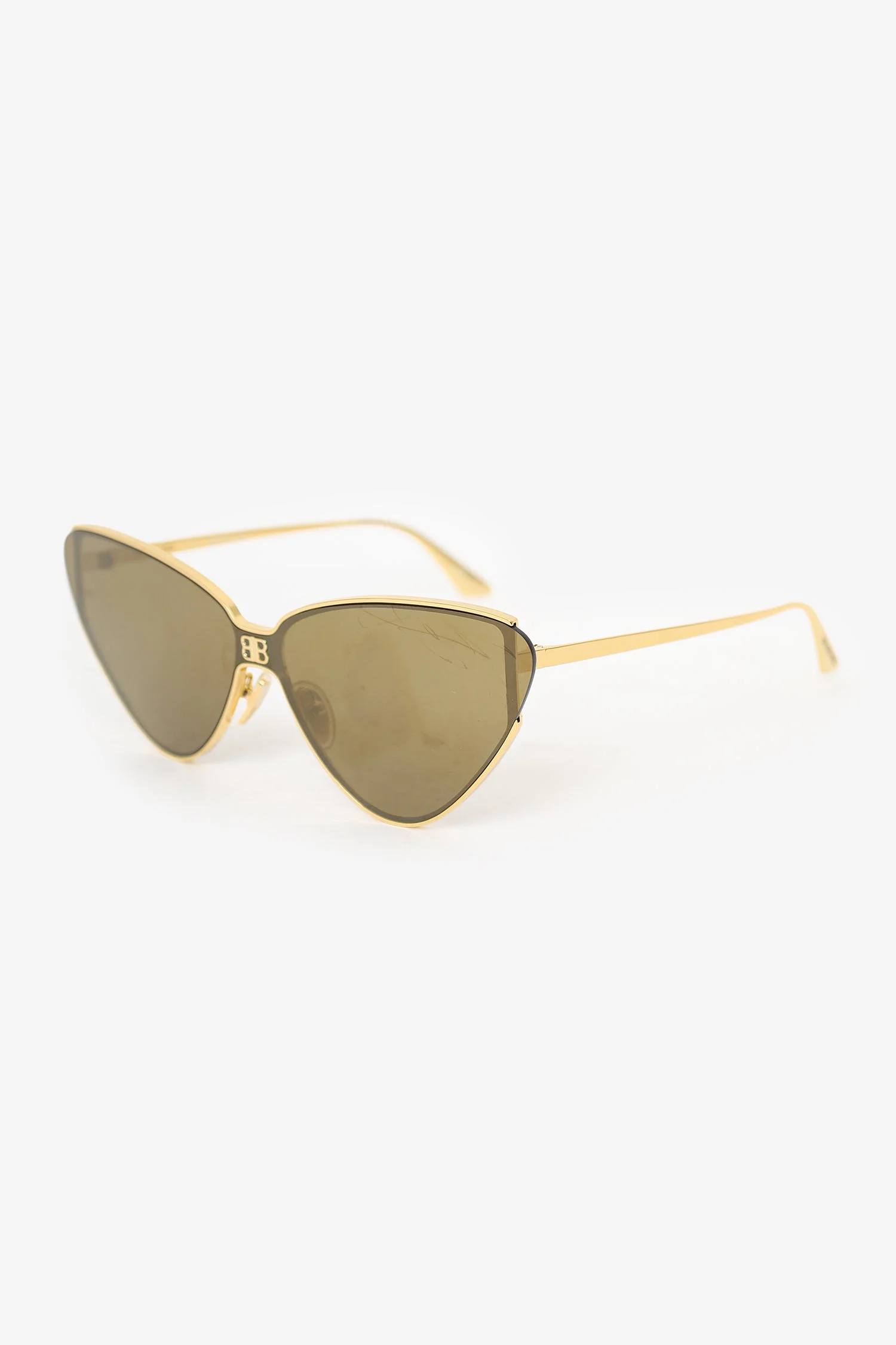 Balenciaga Gold Tone Cat-Eye Sunglasses - Image 2