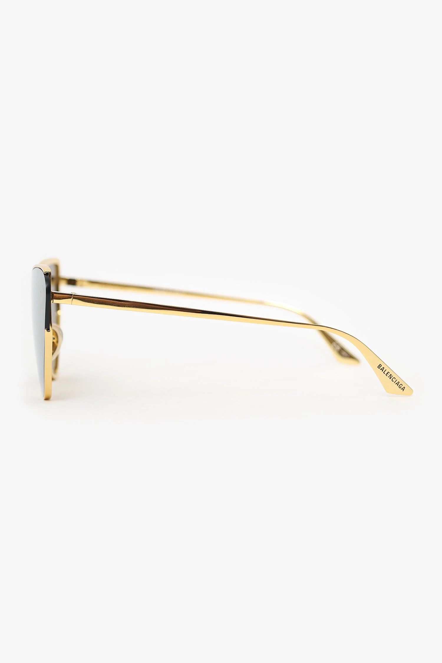 Balenciaga Gold Tone Cat-Eye Sunglasses - Image 3