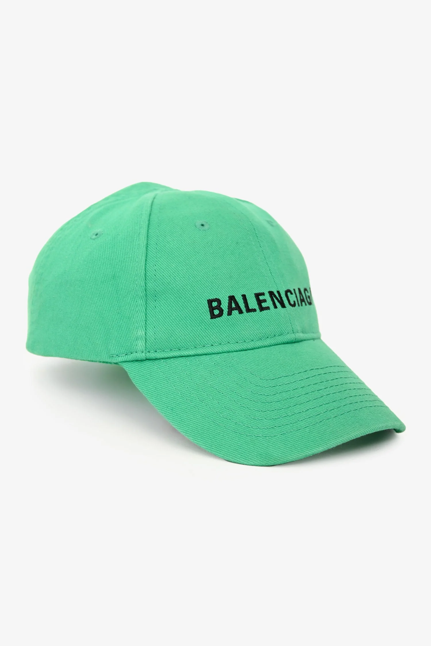 Balenciaga Green/Black Canvas Logo Baseball Cap Size L - Image 2