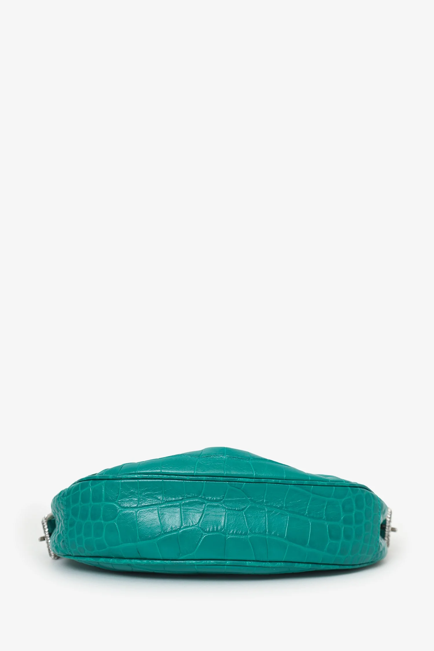 Balenciaga Green Leather Croc Embossed/Crystal 'Le Cagole' Handbag - Image 5