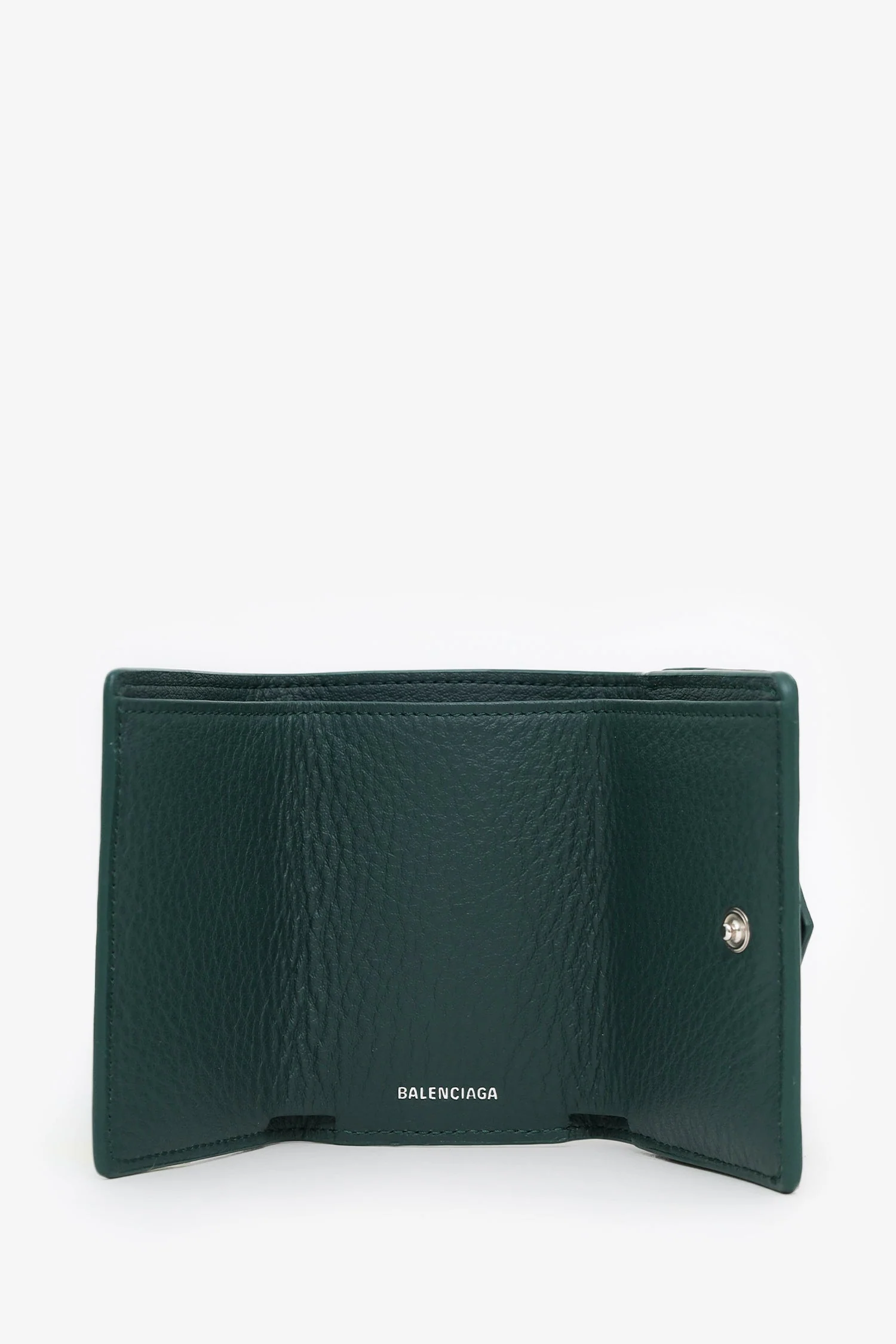 Balenciaga Green Leather Papier Mini Compact Wallet - Image 5